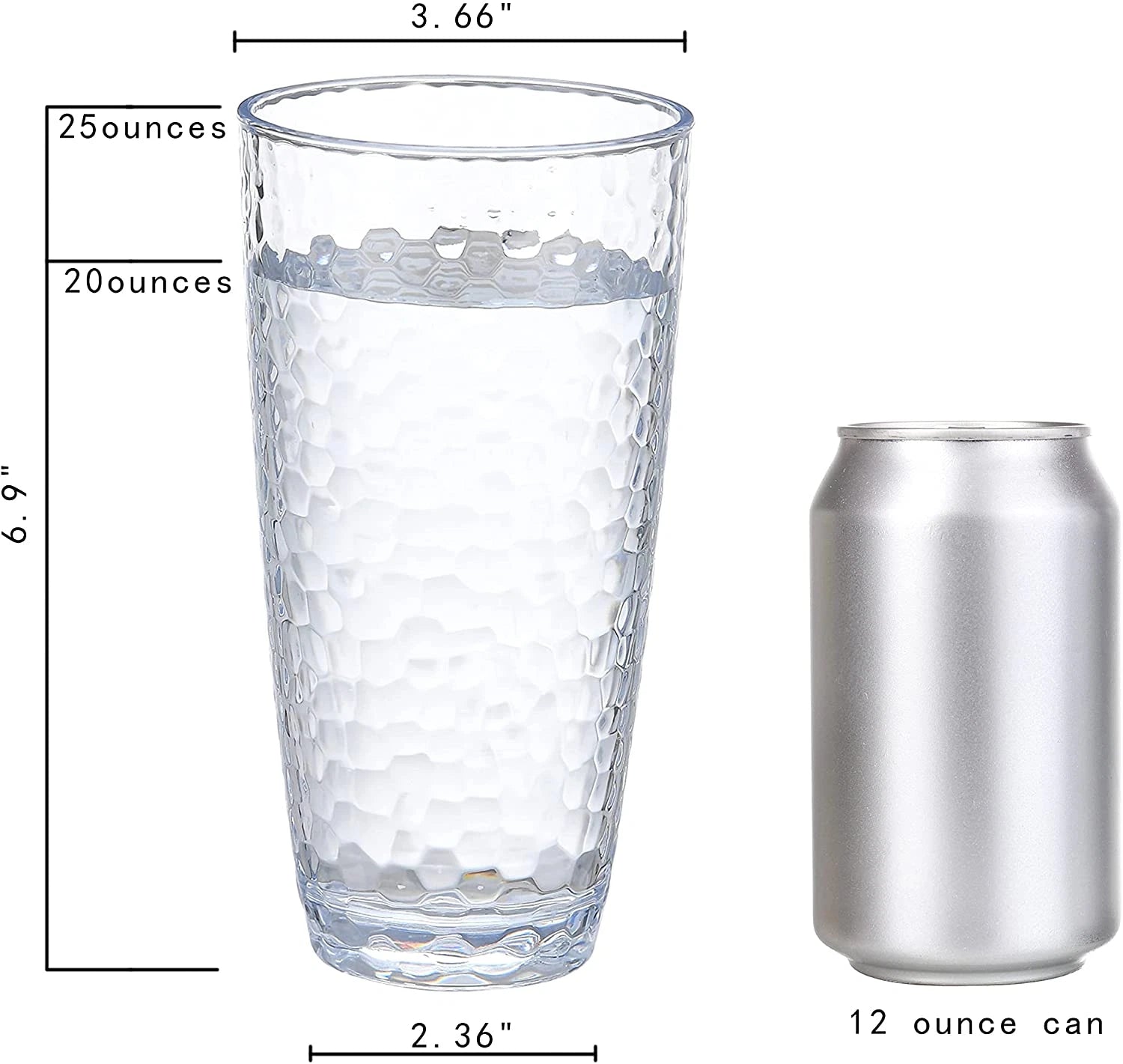 Set of 6 Large Water Tumbler Set 25 oz Highball Drinking Glasses (Clear) | eBay