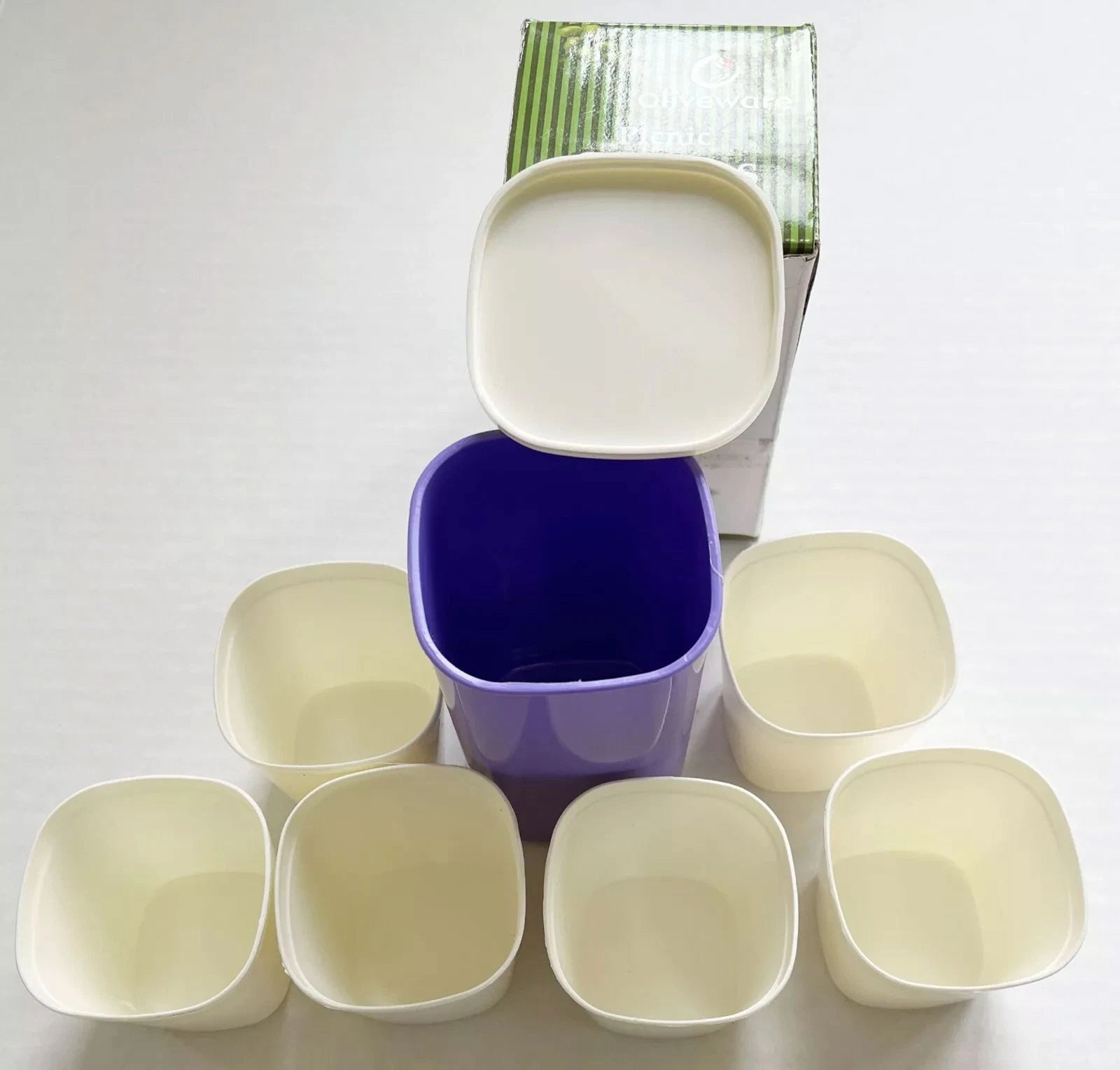 Combo Offer Picnic Glasses Set OF 7 Purple and white Plastic Drinking Glass H-5" | eBay