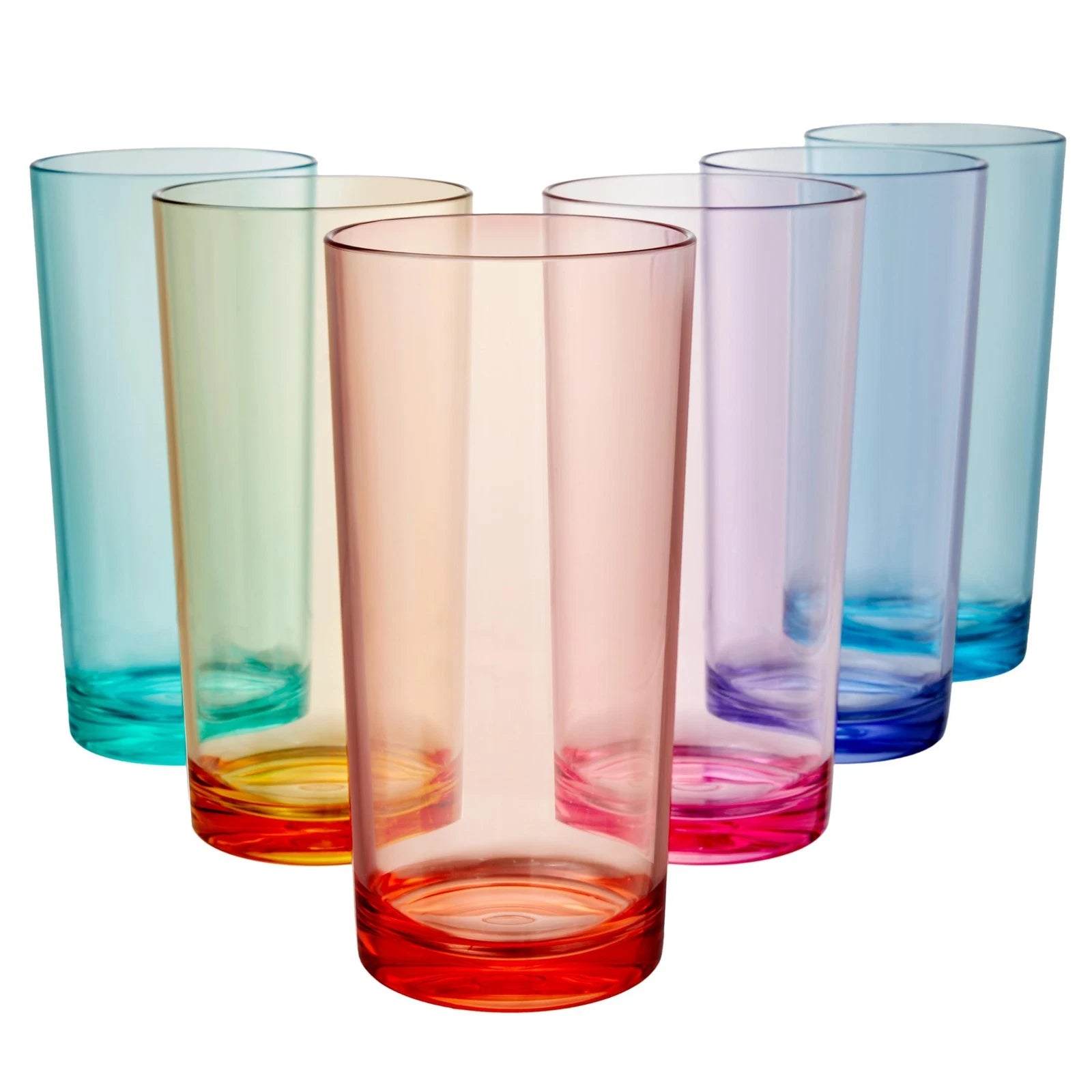 Reusable 24oz Plastic Drinking Glasses Set of 6 | BPA-Free, Dishwasher Safe | eBay