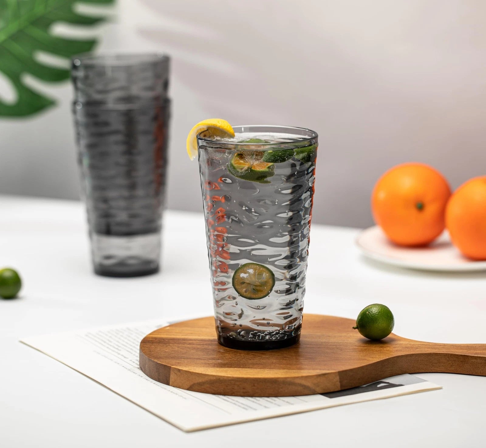 20-ounce Plastic Tumblers, Acrylic Drinking Glasses High-Balls, set of 6 Gray... | eBay