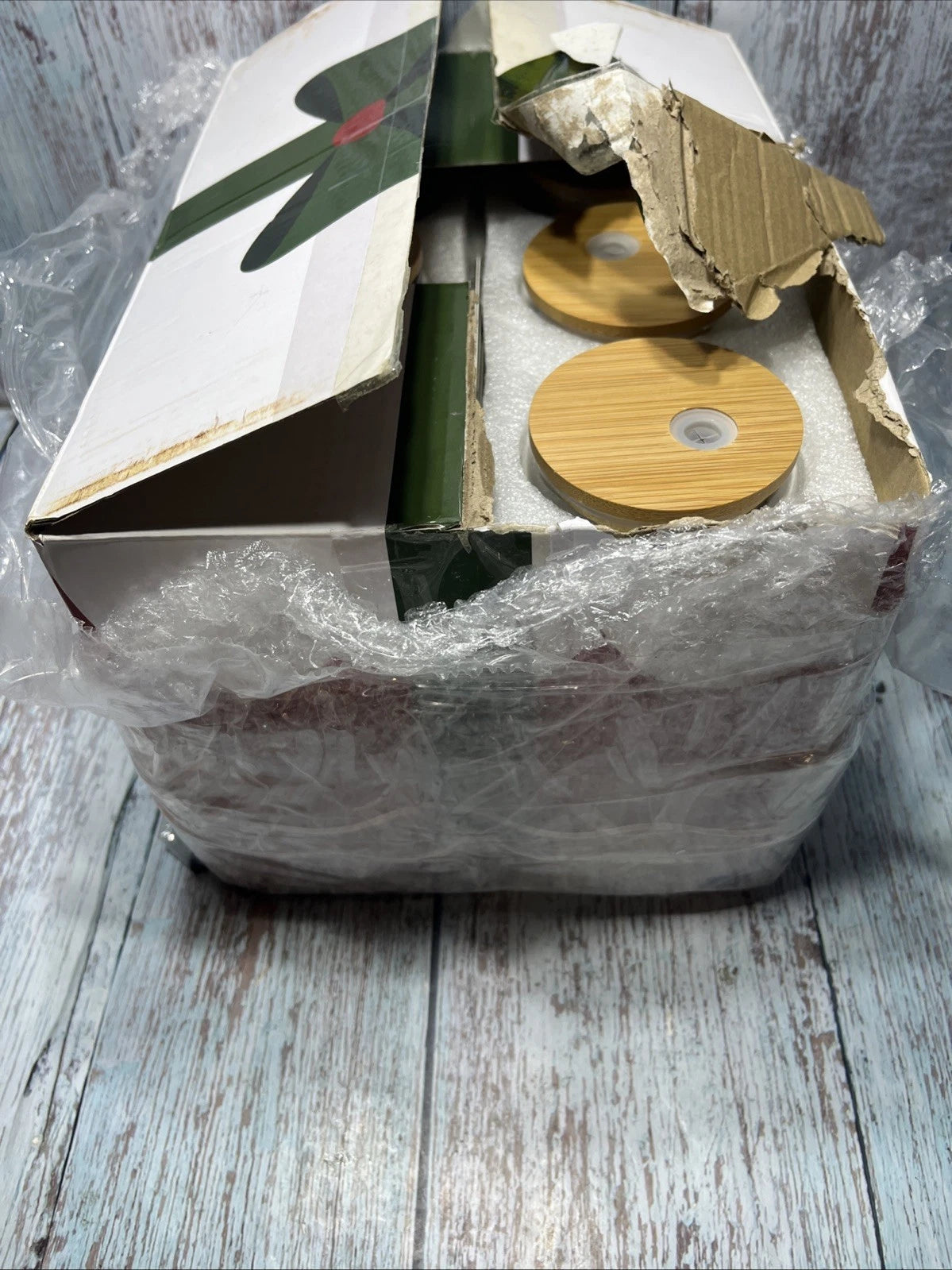 6 Pcs Drinking Glasses with Bamboo Lids and Glass Straw - 16 Oz Can Shaped Glass | eBay