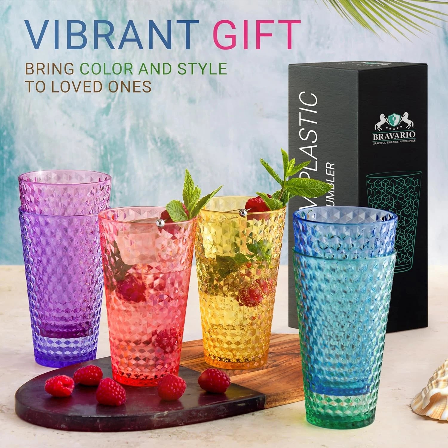 Laguna Plastic Drinking Glasses, Premium Quality Durable Set of 6, Multicolor | eBay