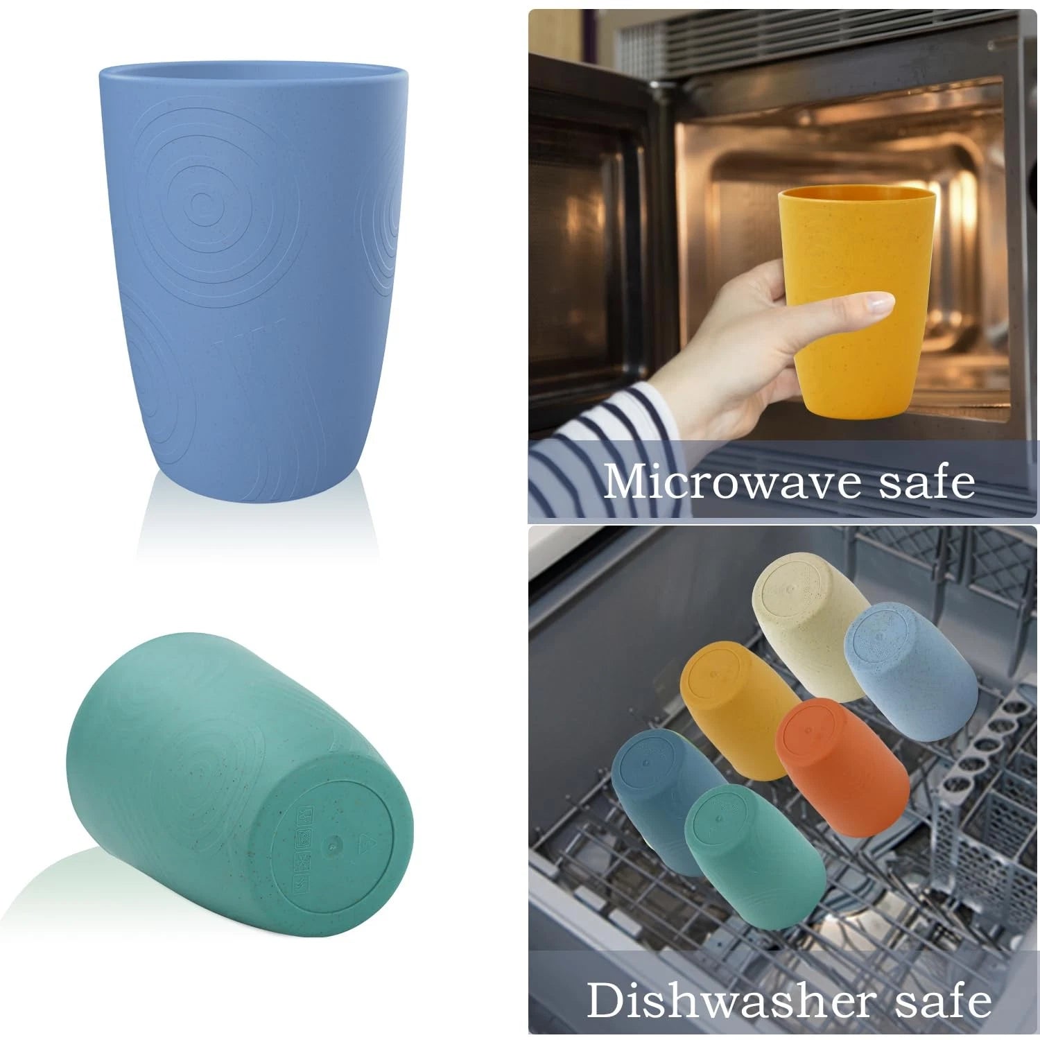 Drinking Glasses Premium Wheat Straw Unbreakable Cups - Set of 6 Alternative ... | eBay