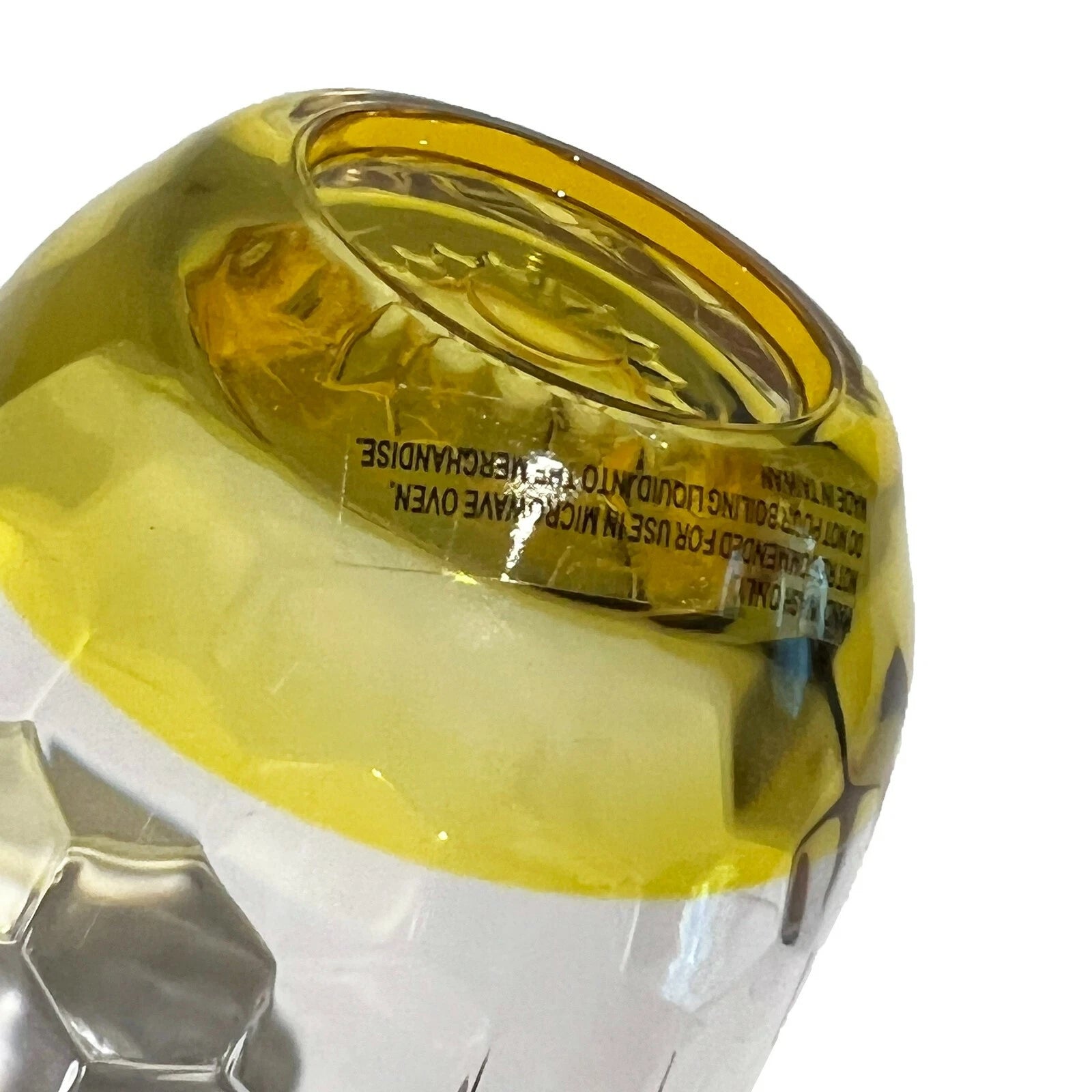 SET OF 4 - New Honeycomb Yellow Base 6" Tall Quality Acrylic Drinking Glasses | eBay