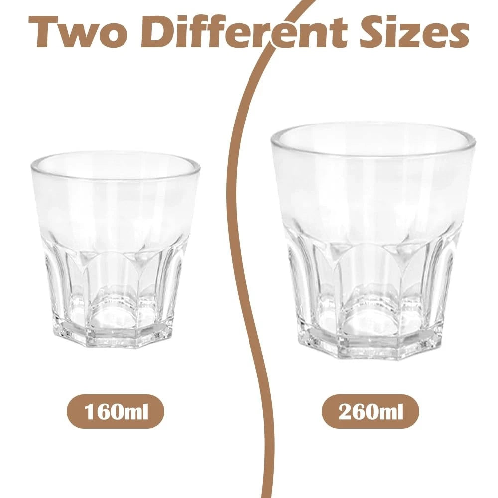 Plastic Drinking Glasses Set of 6, Unbreakable Water Tumbler, Acrylic Plastic... | eBay