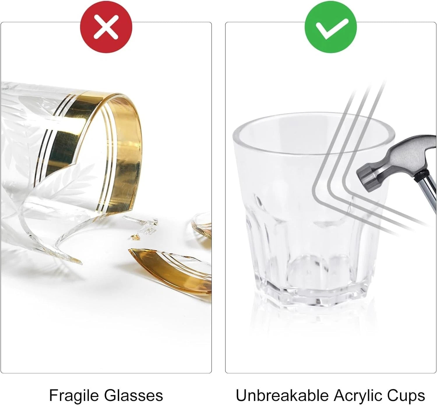 Plastic Drinking Glasses Set of 6 Unbreakable Coloured Water Tumbler Acrylic P | eBay