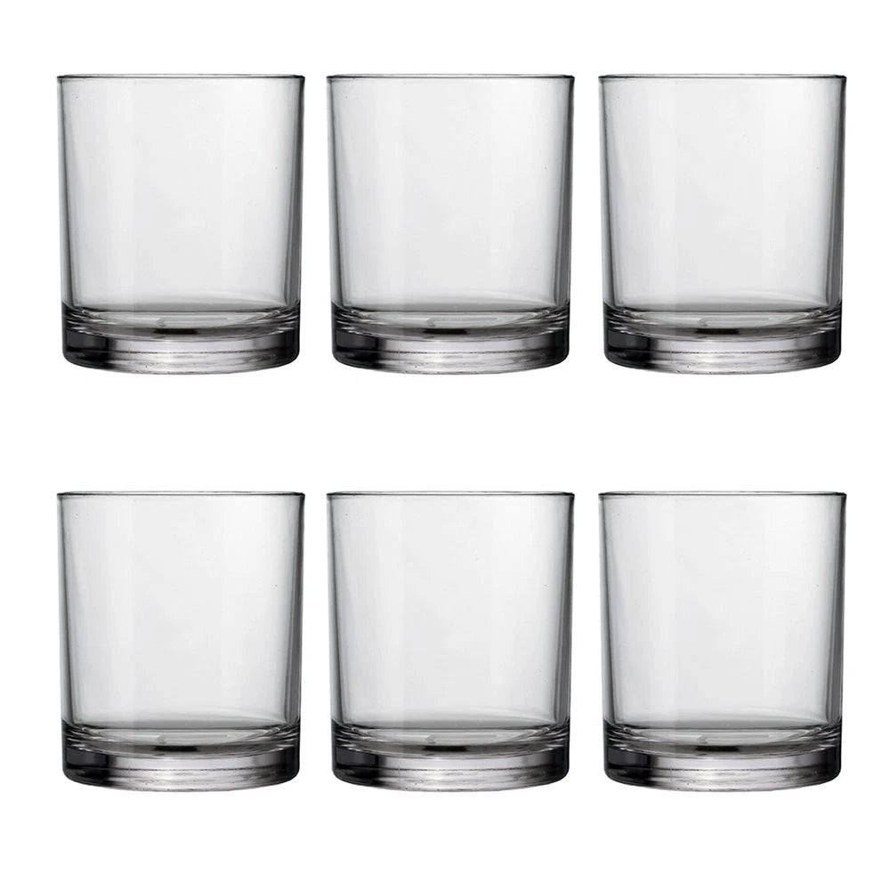 Classic Clear Plastic Reusable Drinking Glasses (Set of 6) 12oz Rocks Cups | ... | eBay