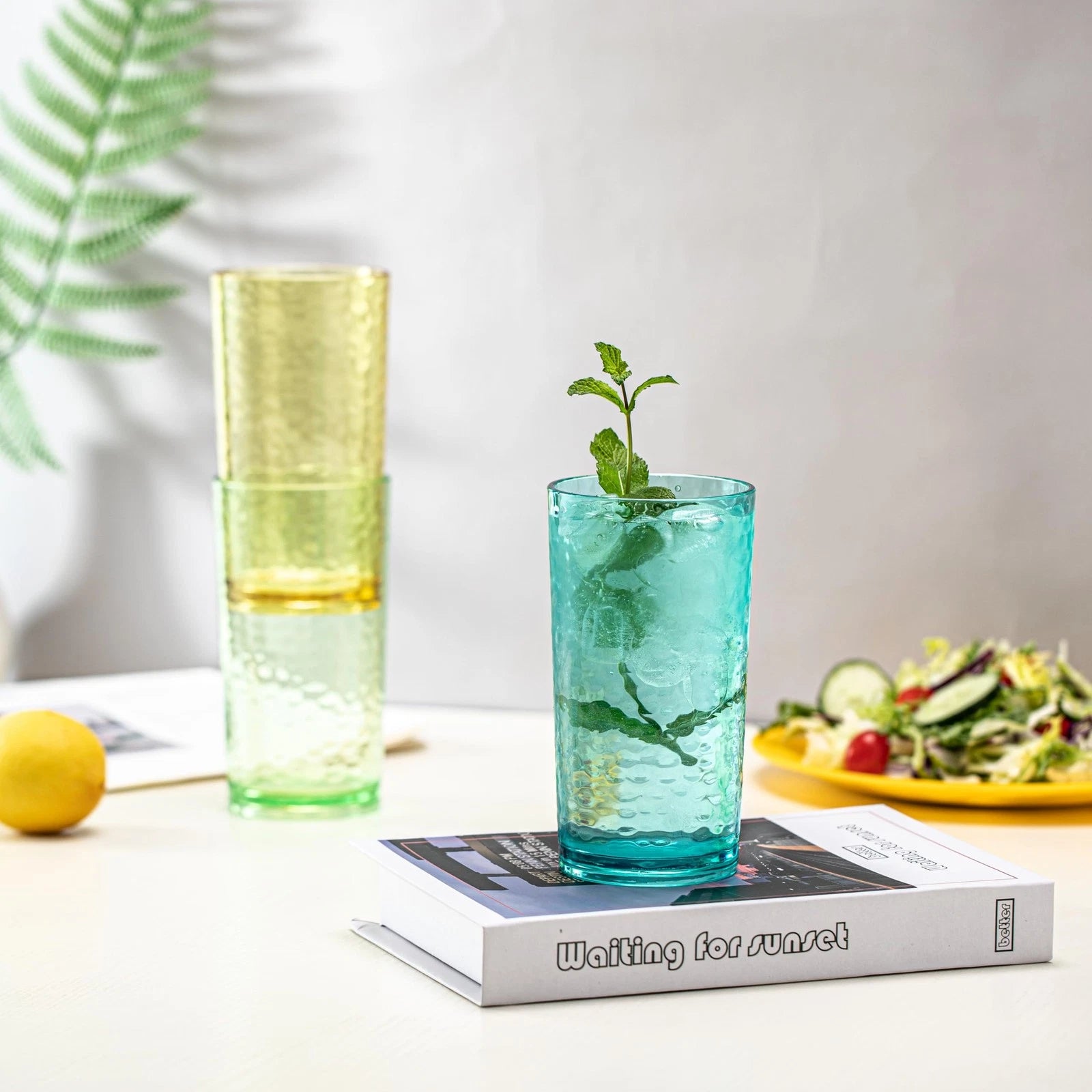 20-ounce Acrylic Glasses Plastic Tumbler, set of 6 Multicolor - Hammered Styl... | eBay