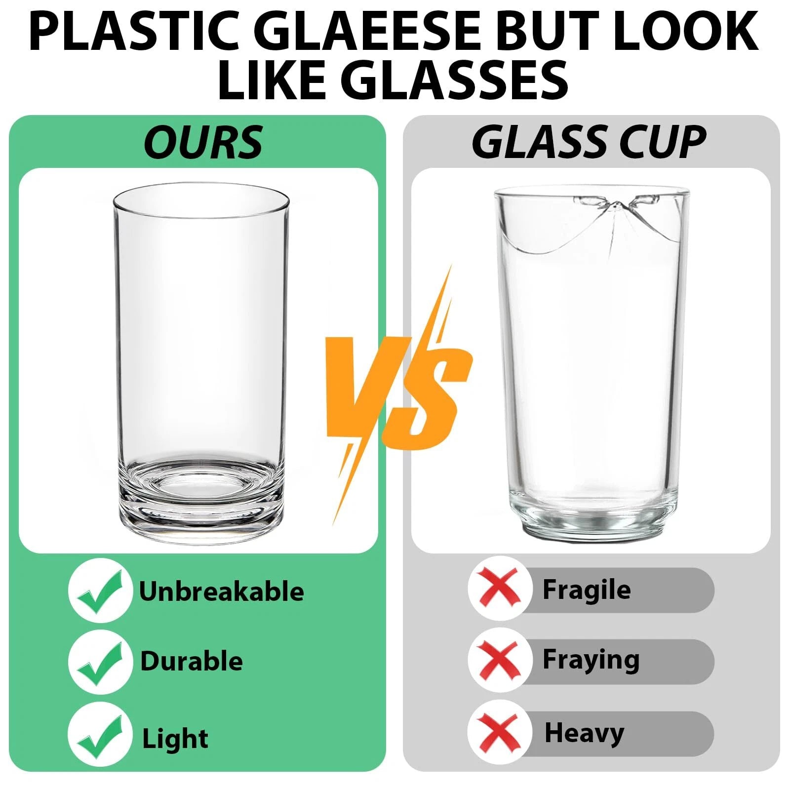 17 OZ Plastic Cups Reusable Unbreakable Plastic Drinking Glasses Set of 6,Hig... | eBay