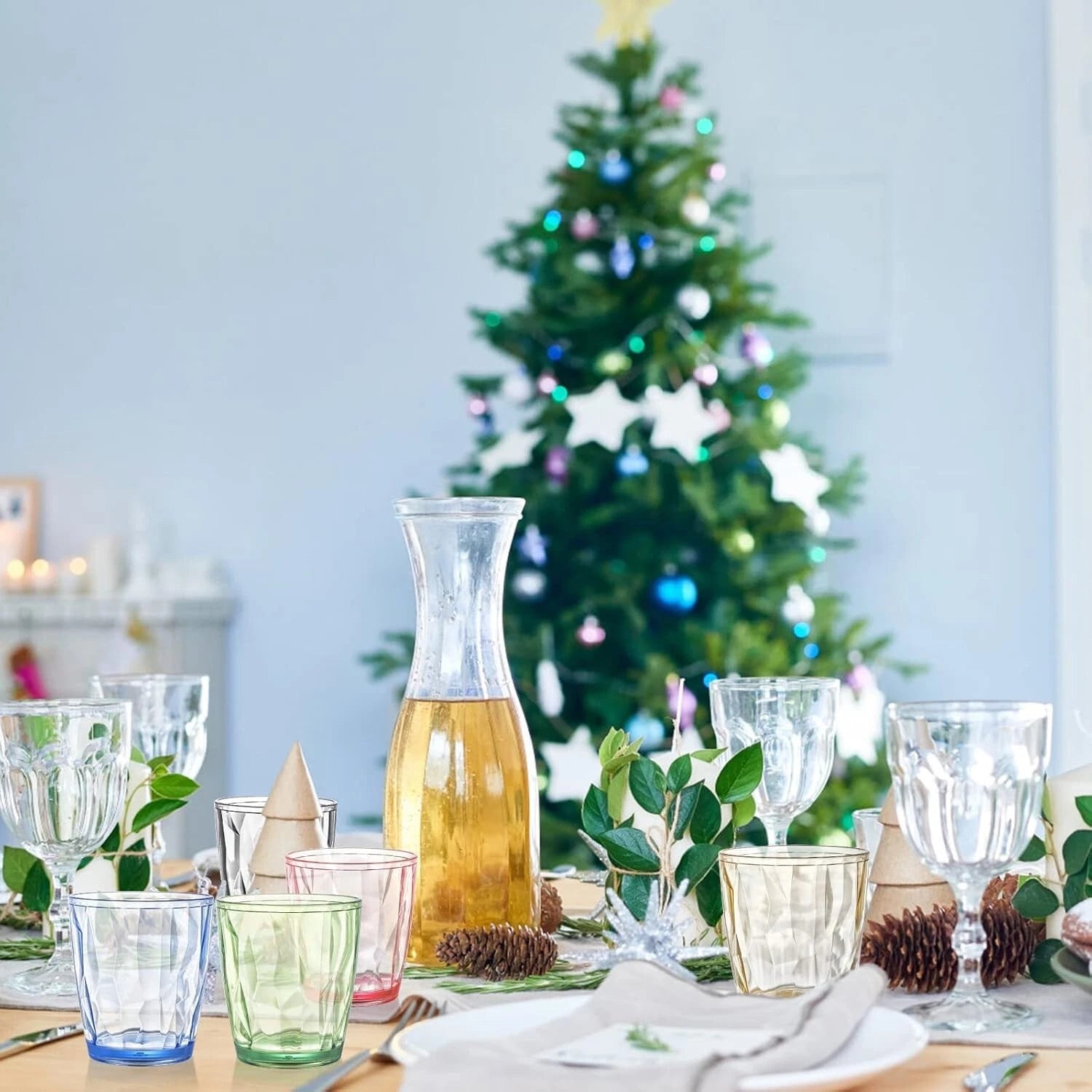 Set of 6 BPA Free Plastic Drinking Glasses Stackable Tumblers for Cold Drinks | eBay