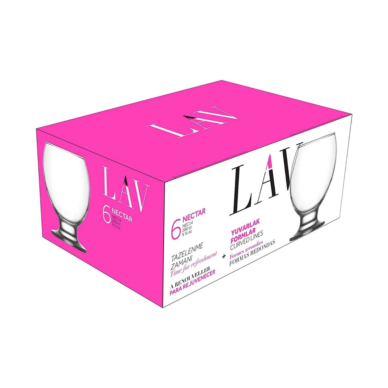 LAV Drinking Glasses Set of 6, Soft Glassware, Durable Tumbler, 9.5 oz (280 cc) | eBay