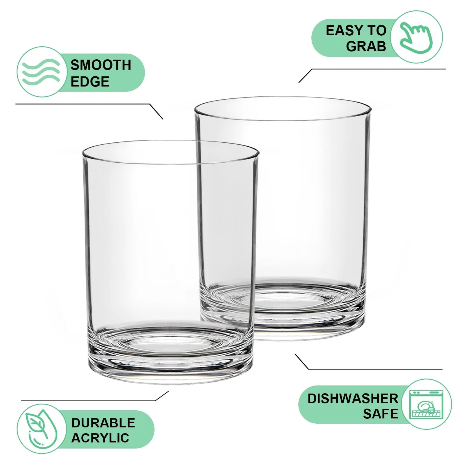 12oz Plastic Drinking Glasses Set Of 6 Dishwasher Safe Reusable Plastic Water Tu | eBay