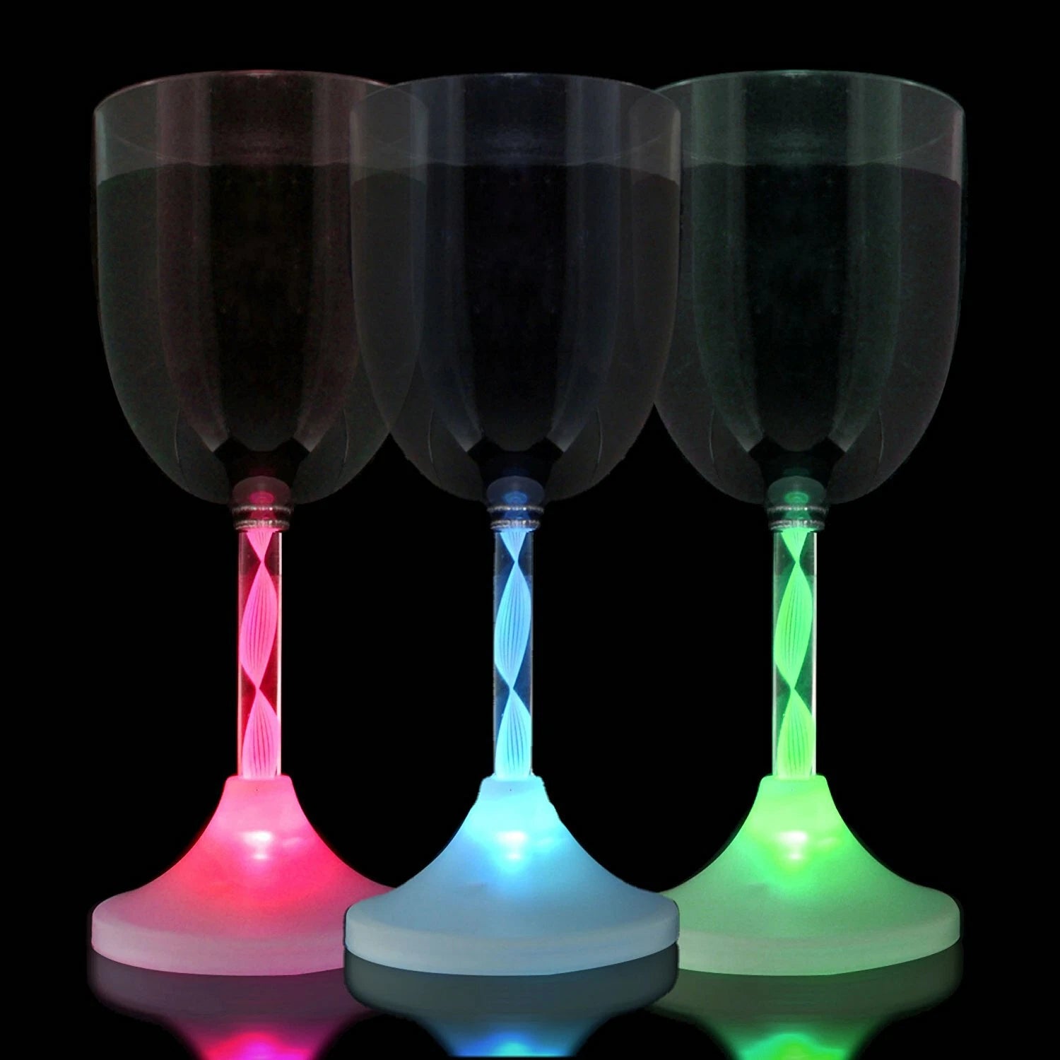 LED Light Up Flashing Wine Goblet Wine Glasses, Set of 6 | eBay
