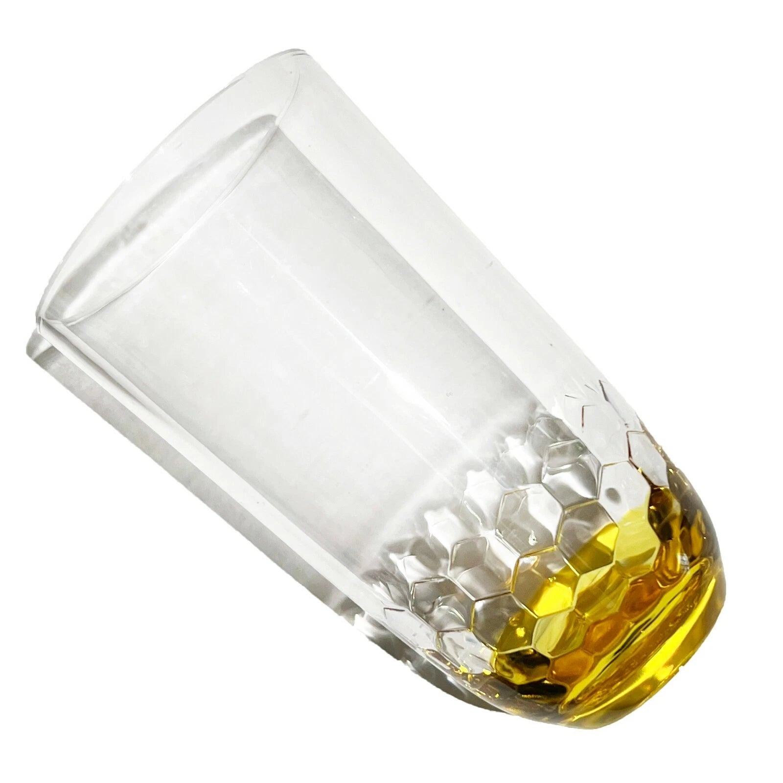SET OF 4 - New Honeycomb Yellow Base 6" Tall Quality Acrylic Drinking Glasses | eBay