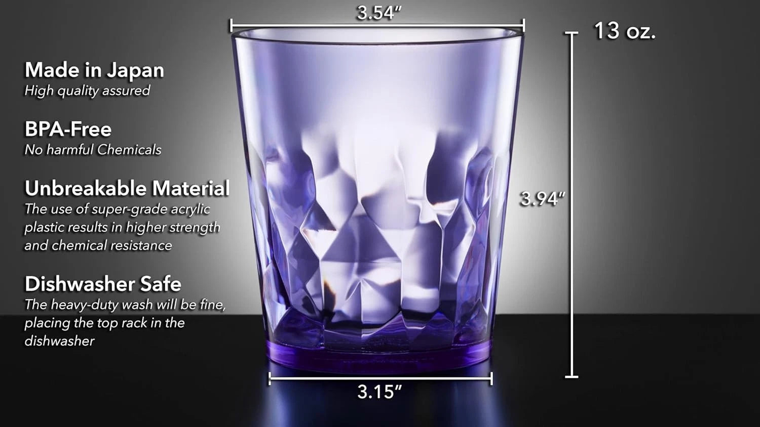 SCANDINOVIA - 13oz Unbreakable Premium Drinking Glasses Set of 6 - Made in Japan | eBay