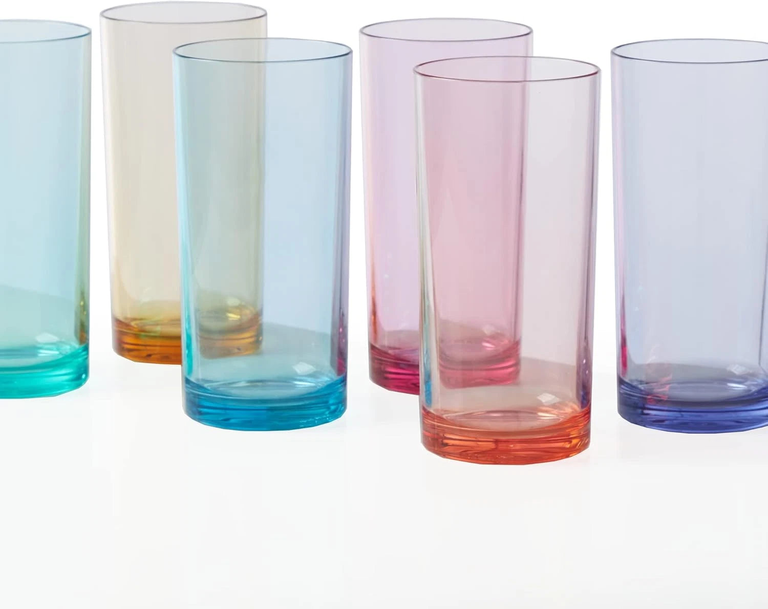 Classic Plastic Reusable Drinking Glasses (Set of 6) 16Oz Water Cups Assorted Co | eBay