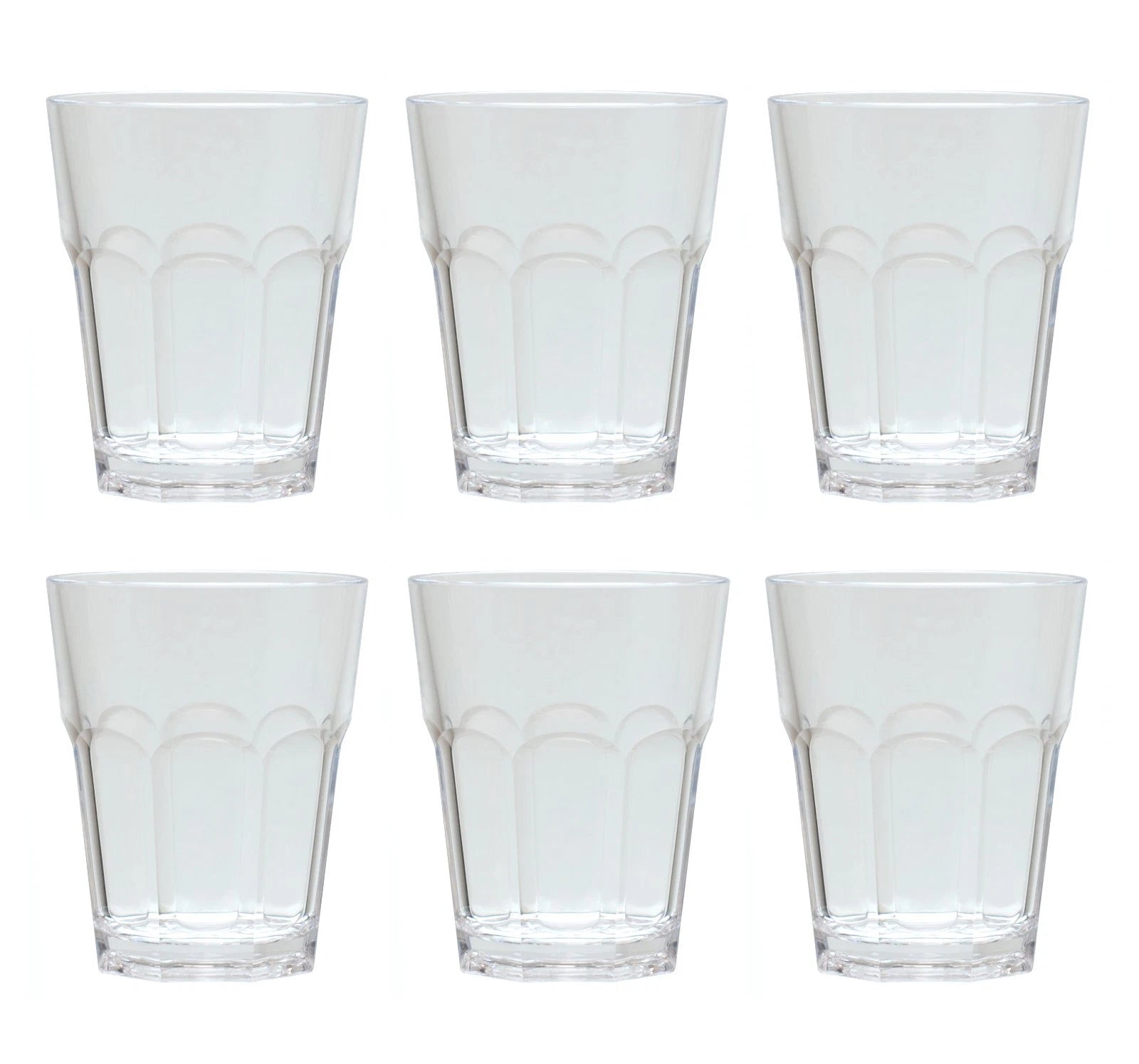 QG 12oz Clear Acrylic Plastic Drinking Rock Glass Tumbler Octangle Base Set of 6 | eBay