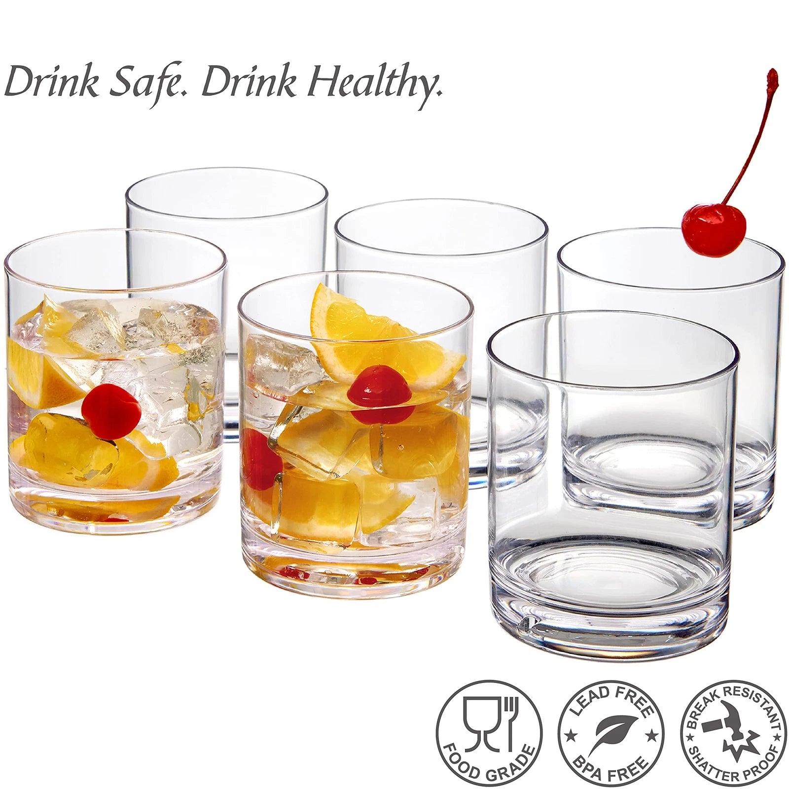 By Probity 12ounce Plastic Tumblers set Of 6 Plastic Drinking Glasses Allclear | eBay