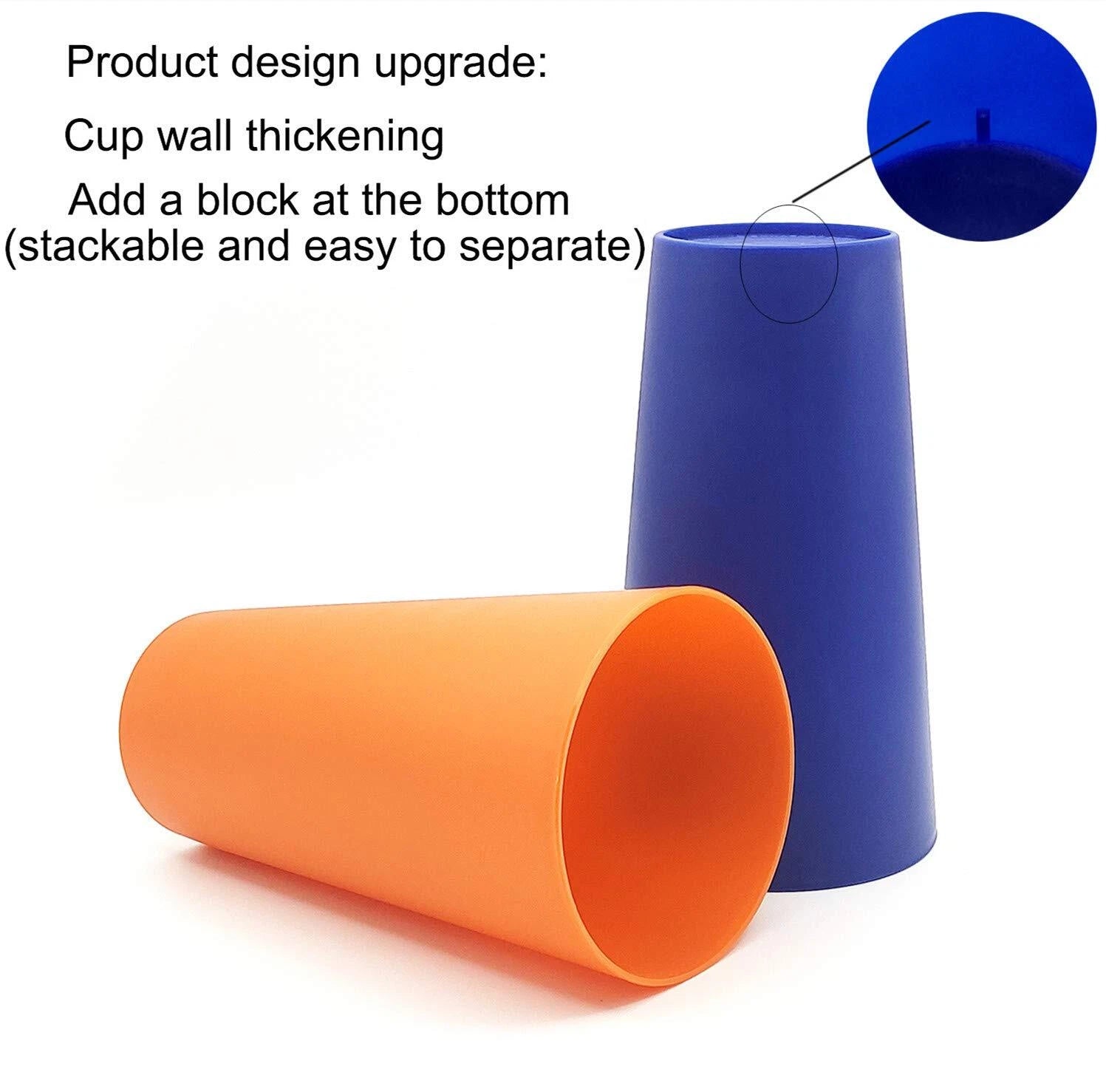 32ounce Plastic Tumblers Large Drinking Glasses Set Of 6 Multicolor | eBay