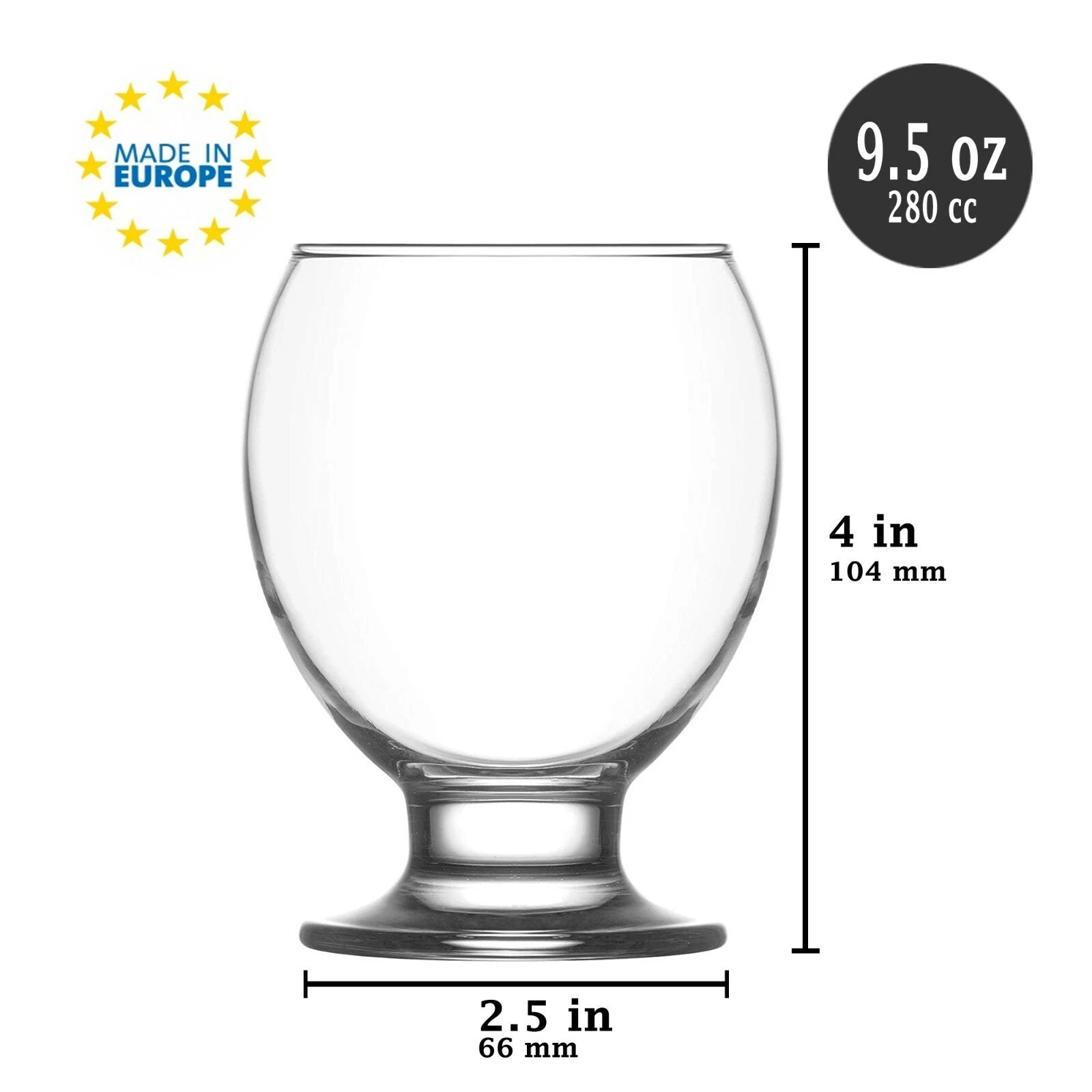 LAV Drinking Glasses Set of 6, Soft Glassware, Durable Tumbler, 9.5 oz (280 cc) | eBay