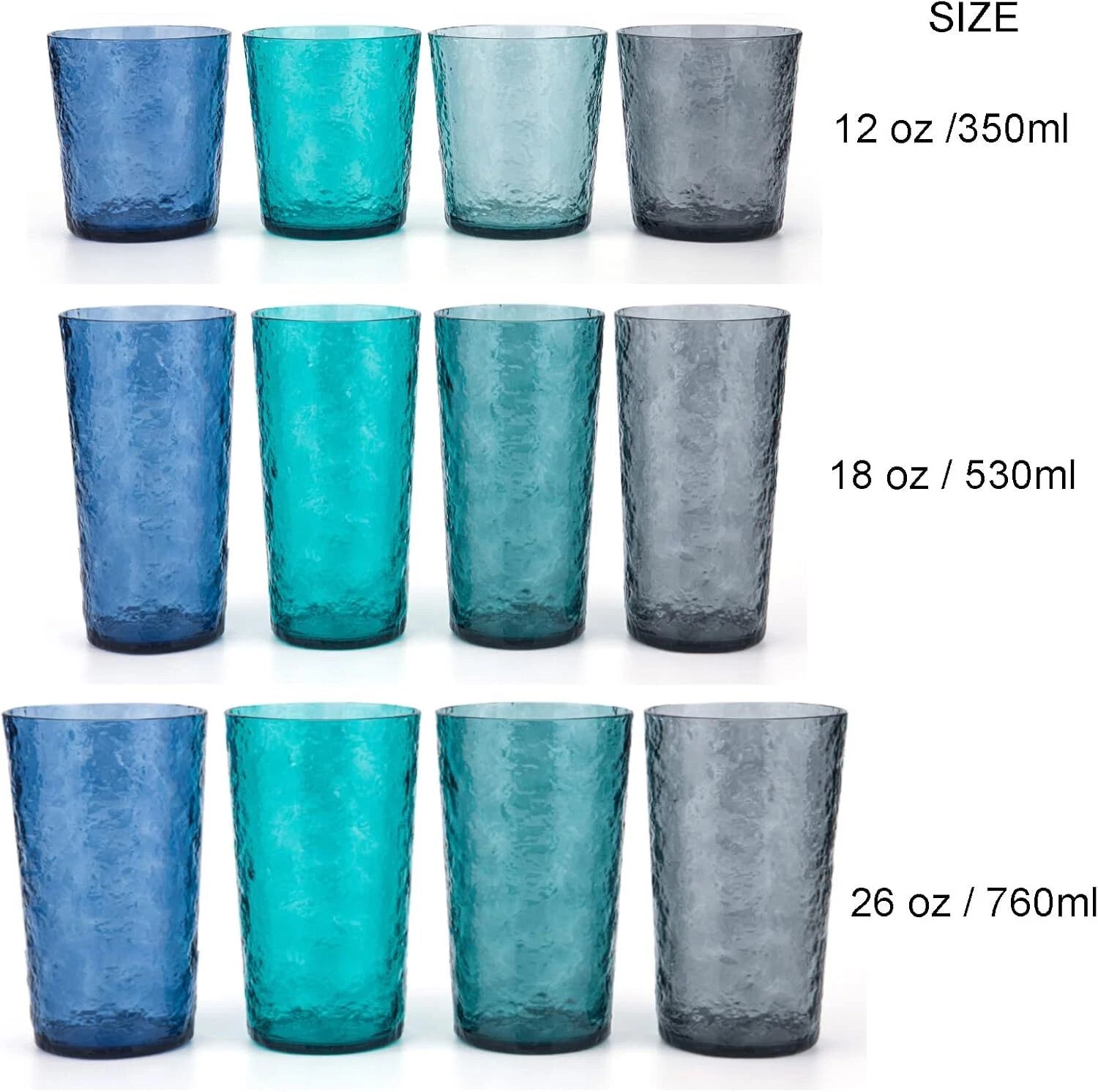 18-ounce Acrylic Highball Glasses Plastic Tumbler, set of 6 Smoke Gray | eBay
