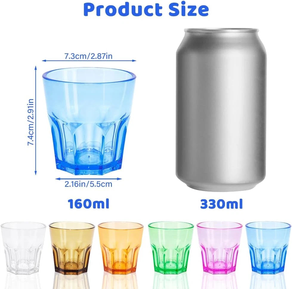 Plastic Drinking Glasses Set of 6, Unbreakable Coloured Water Tumbler, Acryli.. | eBay