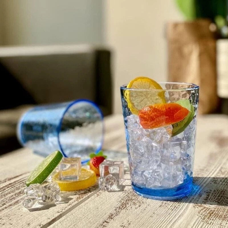 NWT Set of 6 Acrylic Tumbler Drinking Glasses Stackable Plastic Kitchen Cup Blue | eBay
