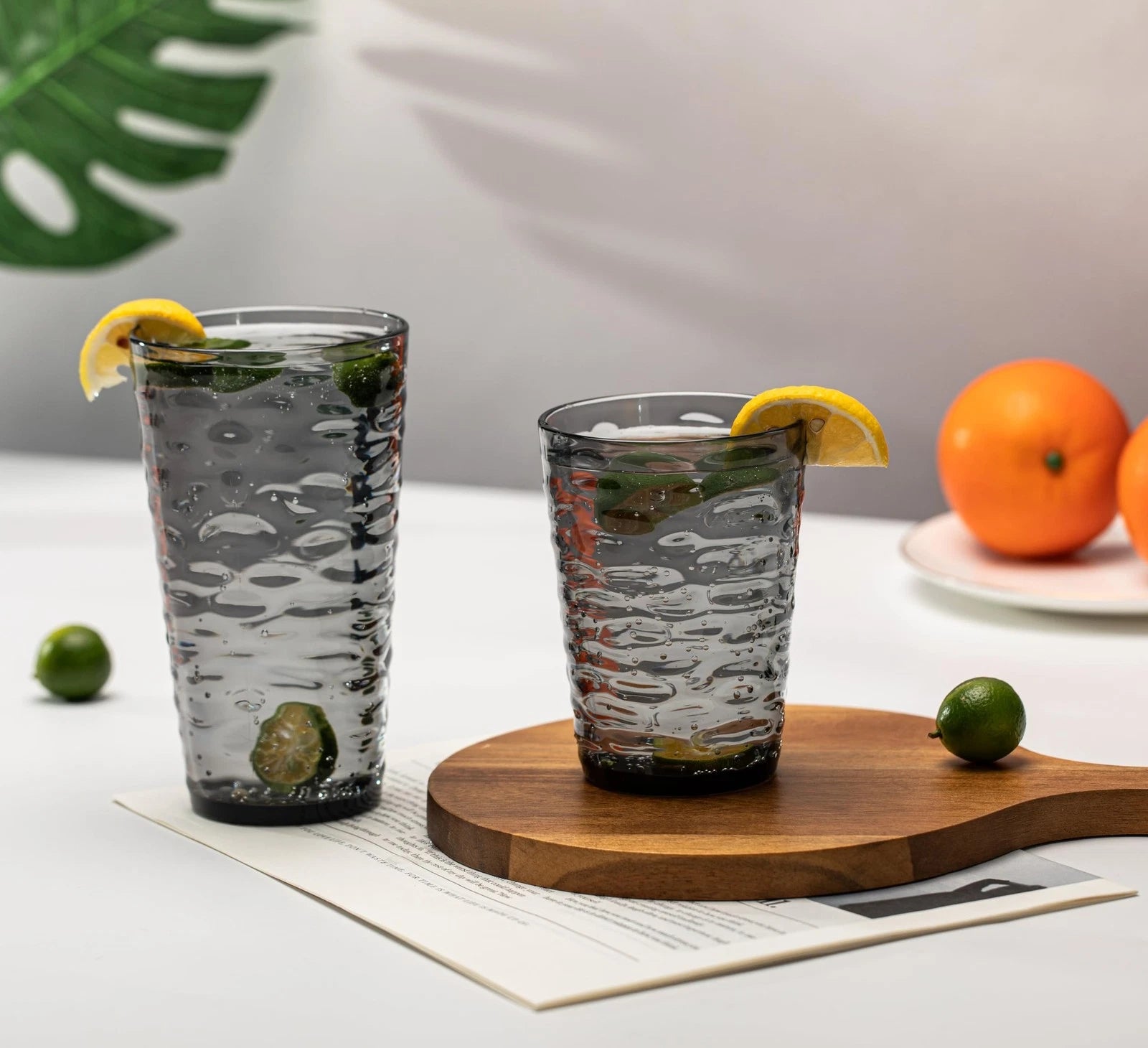 20-ounce Plastic Tumblers, Acrylic Drinking Glasses High-Balls, set of 6 Gray... | eBay