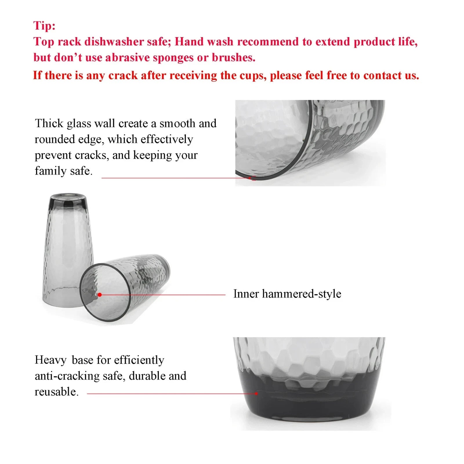 Hammered 26 Ounce Plastic Tumbler Acrylic Drinking Glasses, Set of 6 | eBay