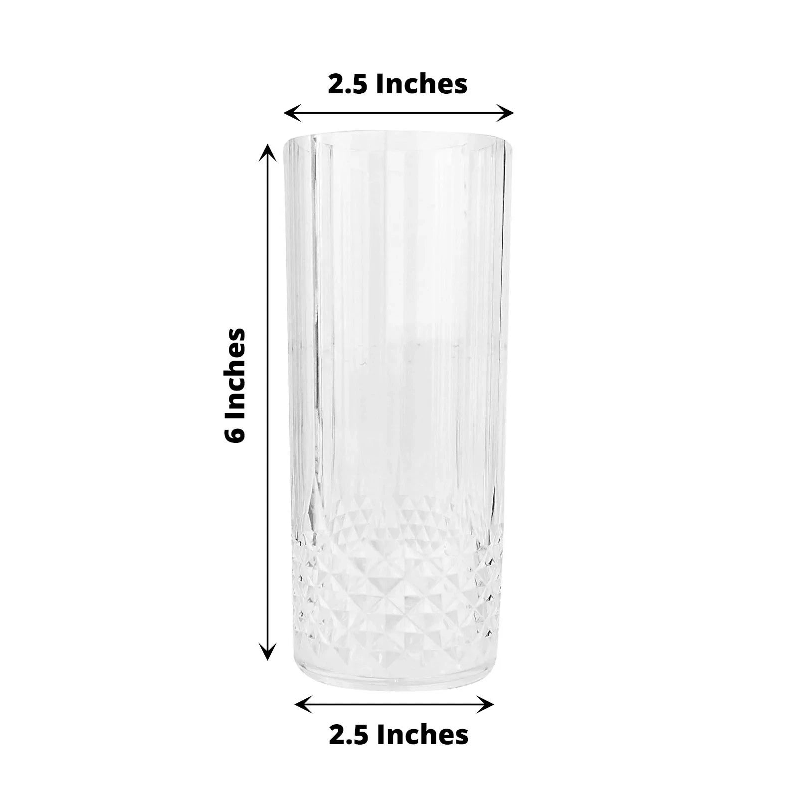 6 Clear 14 oz Crystal Plastic Drinking Glasses Party Events Disposable Tableware | eBay