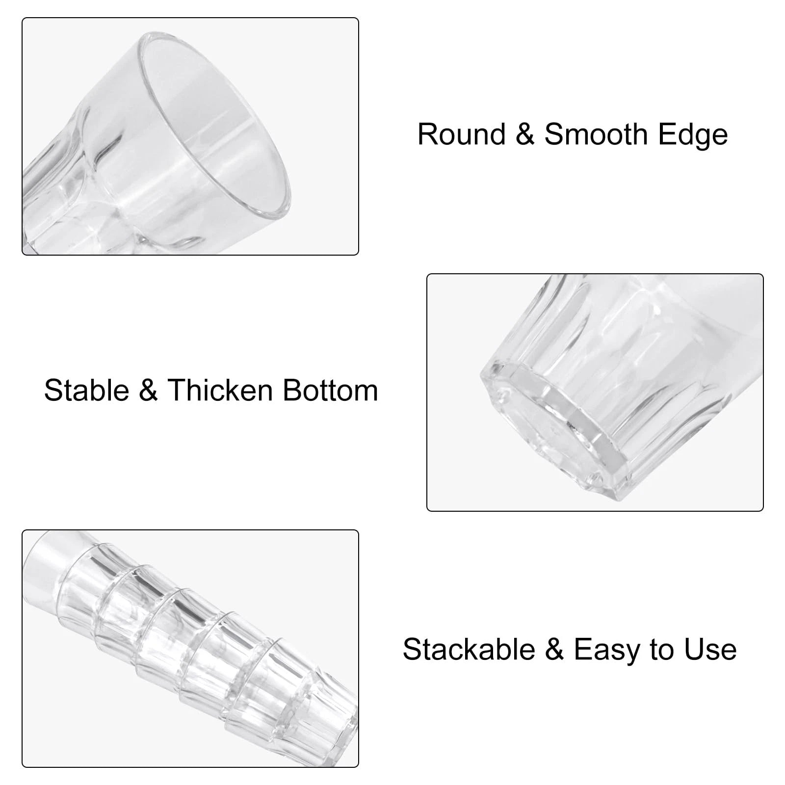 Plastic Drinking Glasses Set of 6, Unbreakable Water Tumbler, Acrylic Plastic... | eBay