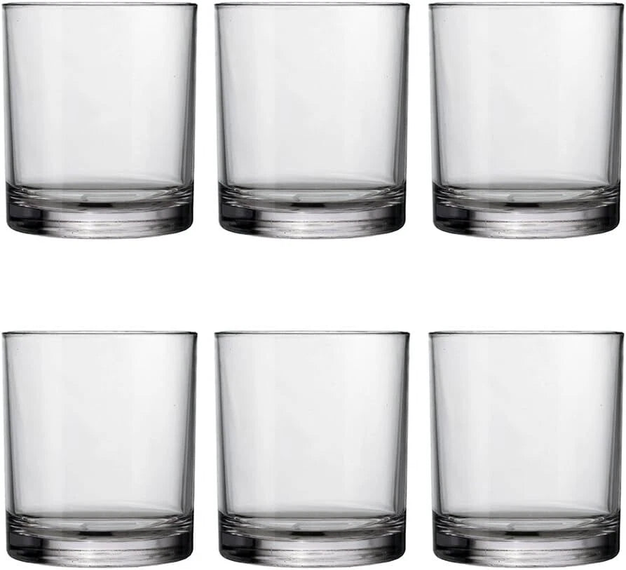 Classic Clear Plastic Reusable Drinking Glasses (Set of 6) 12oz Rocks Cups | eBay