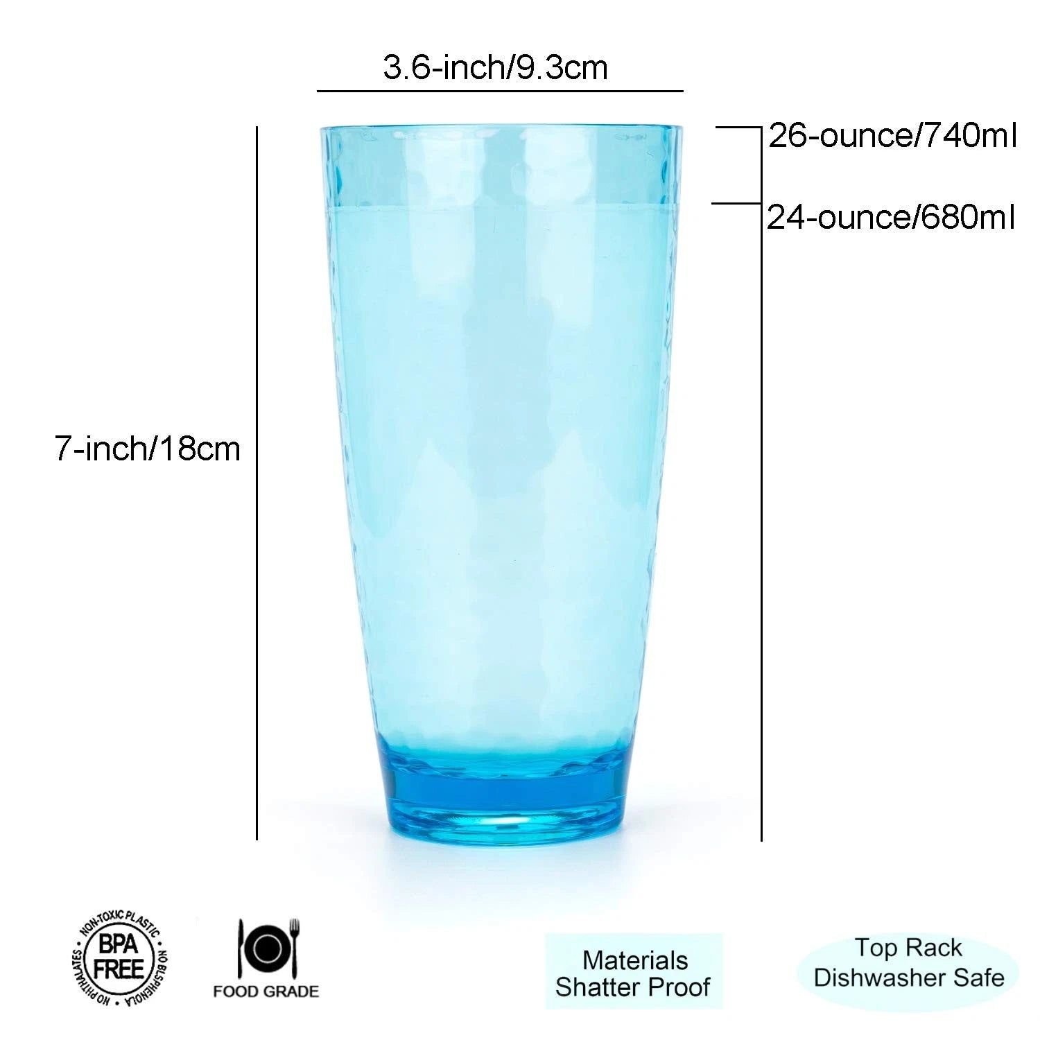 26-Ounce Large Acrylic Glasses Plastic Tumbler/Drinking Cups,Set of 6 Multi-H... | eBay