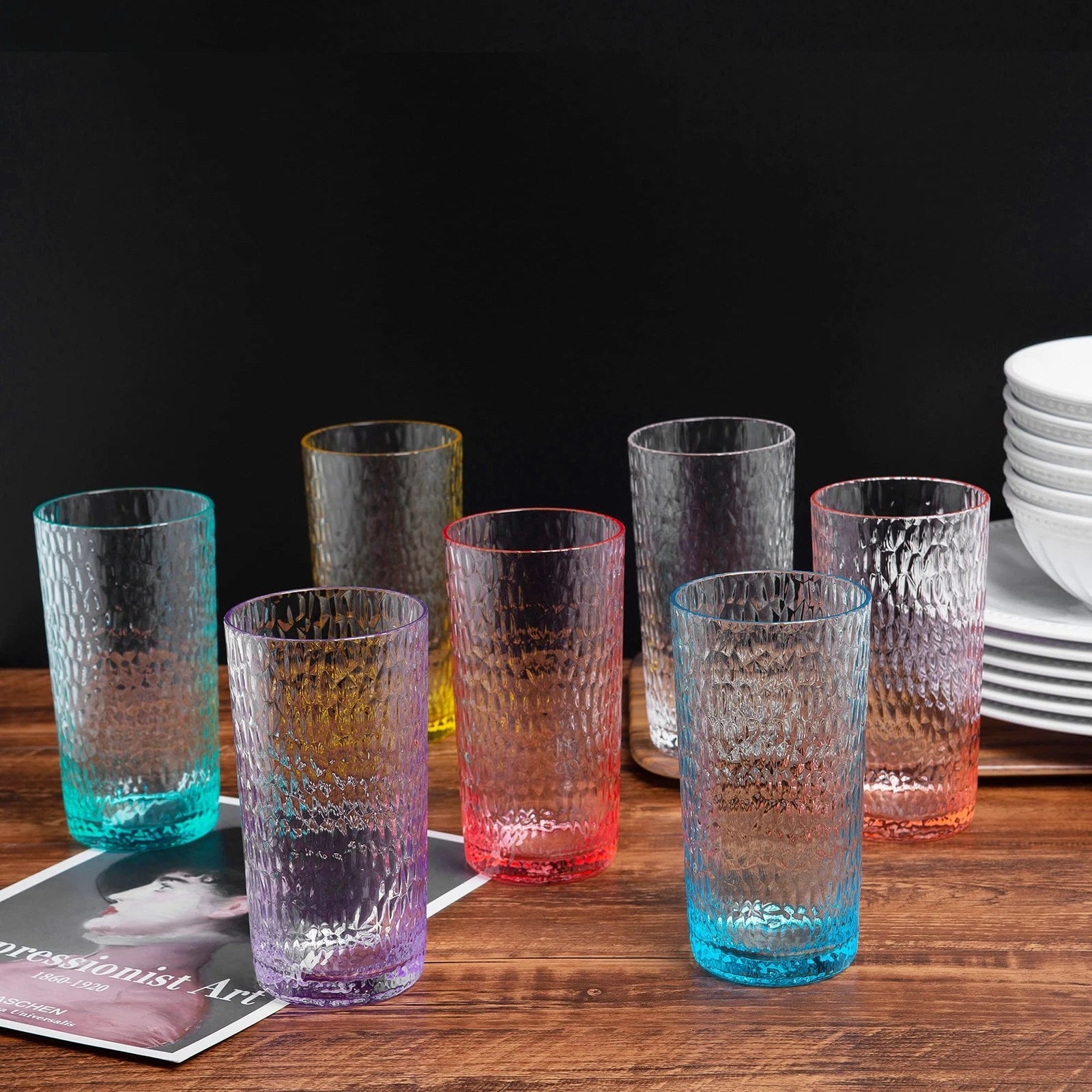 22-ounce Honeycomb Highball Glasses Plastic Tumbler Acrylic Glasses, set of 6... | eBay