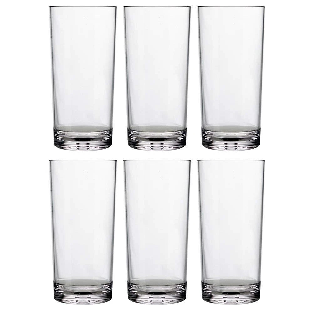 Classic Clear Plastic Reusable Drinking Glasses (Set of 6) 24oz Iced-Tea Cups... | eBay