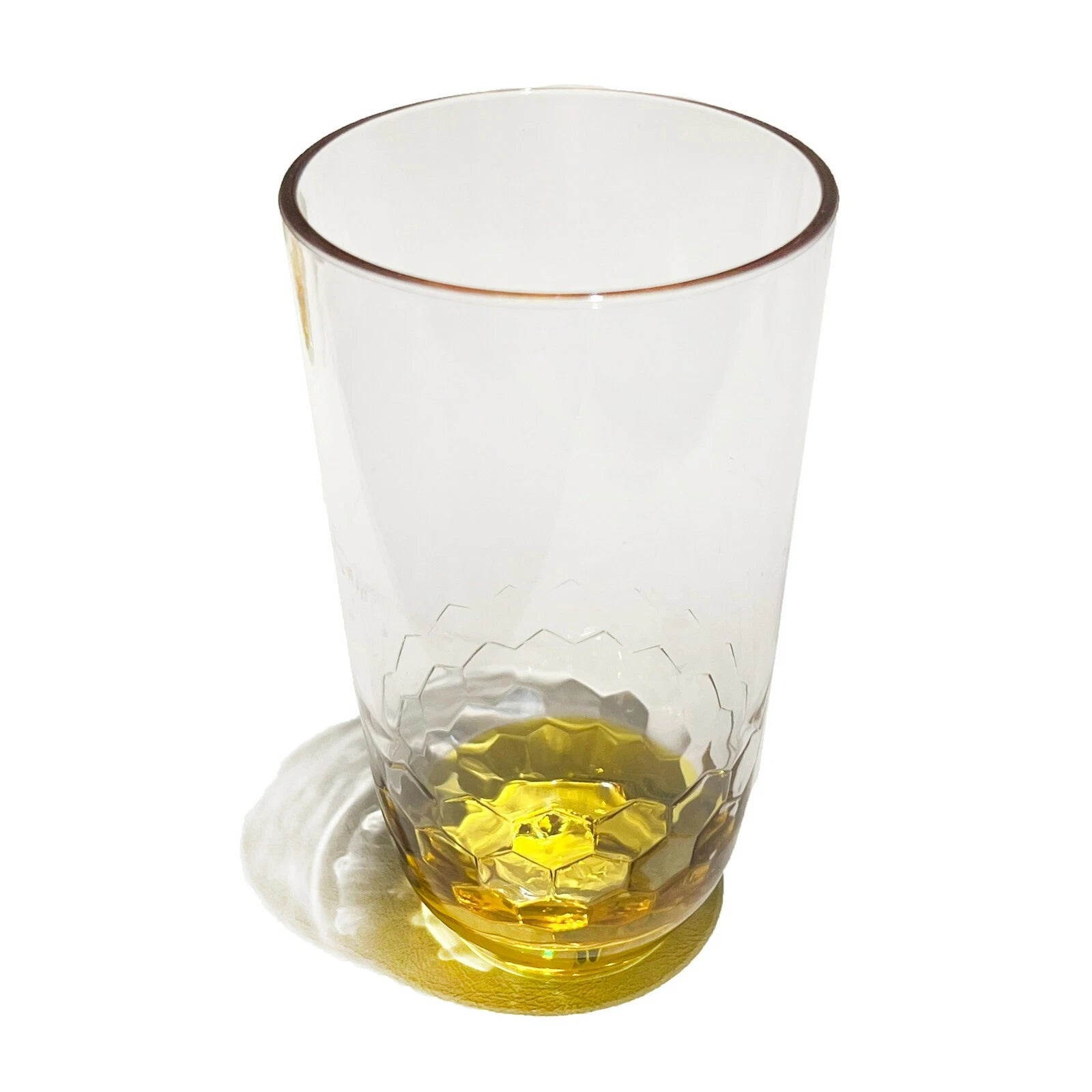 SET OF 4 - New Honeycomb Yellow Base 6" Tall Quality Acrylic Drinking Glasses | eBay