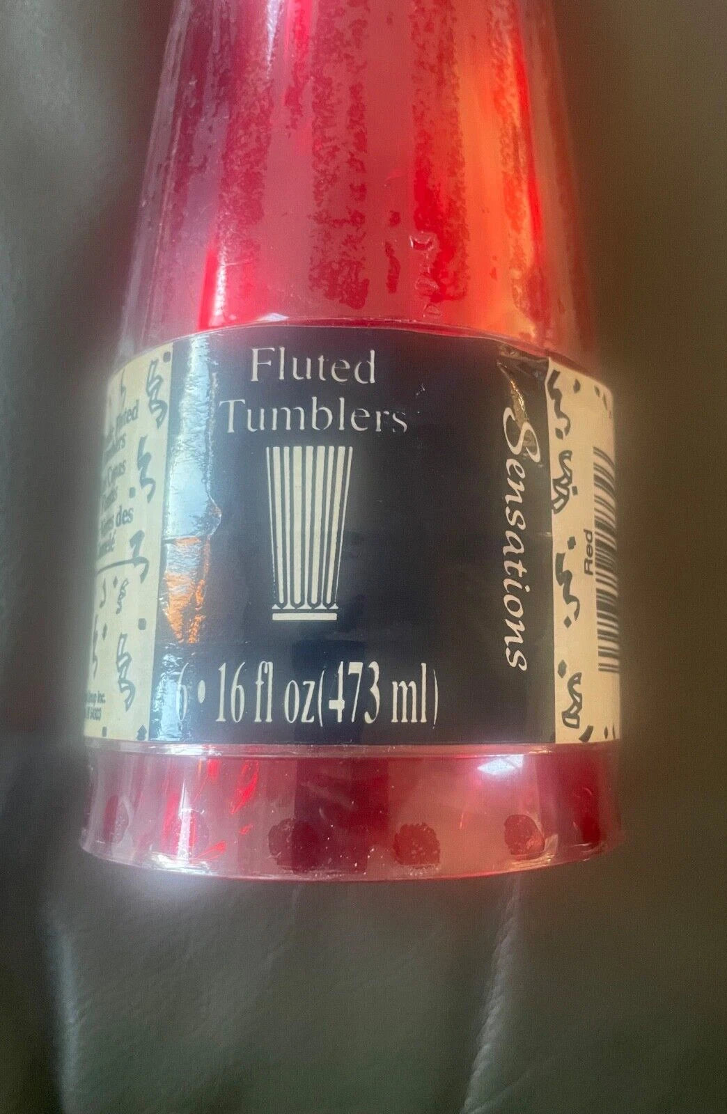 6 Sealed Restaurant Red Fluted Plastic Tumblers Cups 16 oz Drinking Glasses | eBay