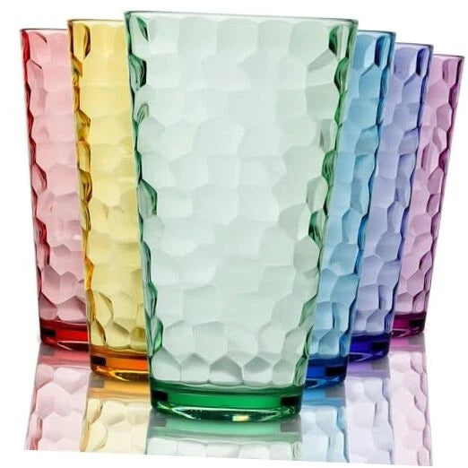 Hammered Plastic Drinking Tumbler, Dishwasher-Safe Premium Tall - Set of 6 | eBay