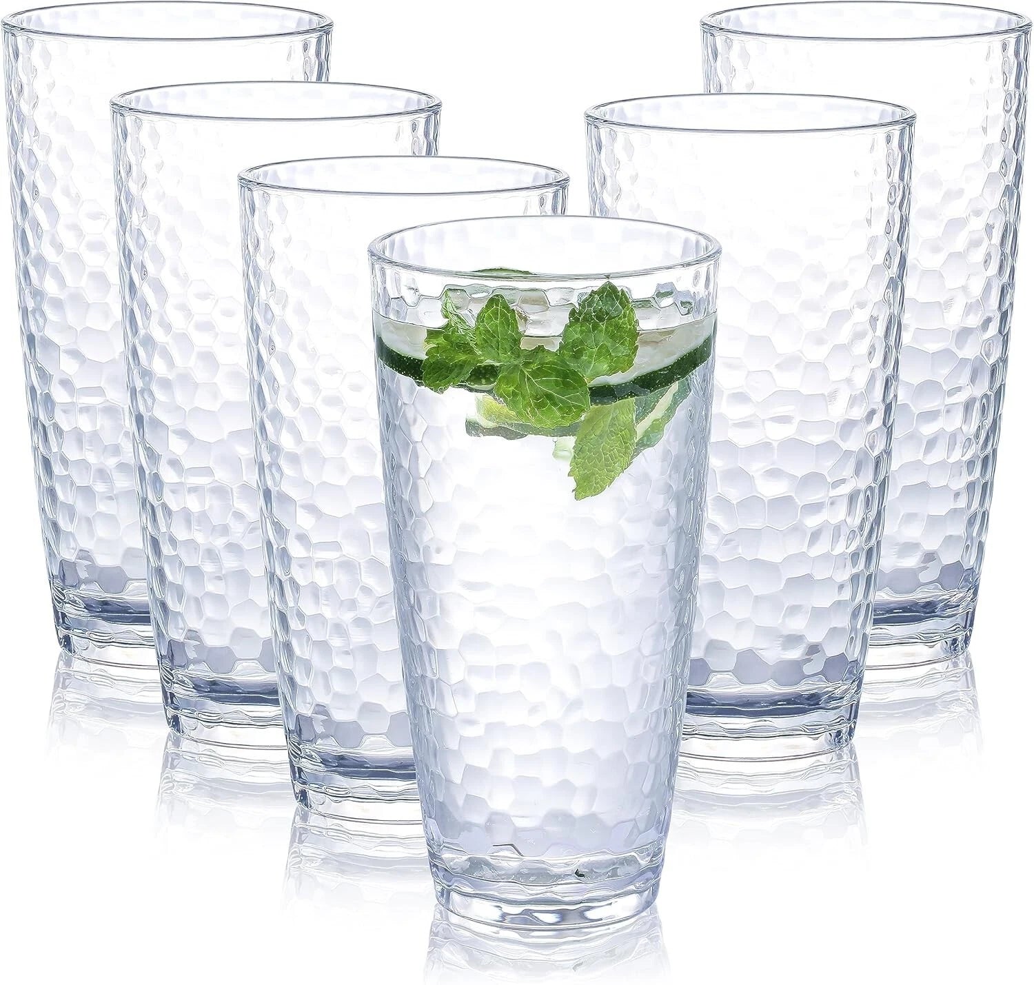 Set of 6 Large Water Tumbler Set 25 oz Highball Drinking Glasses (Clear) NEW | eBay