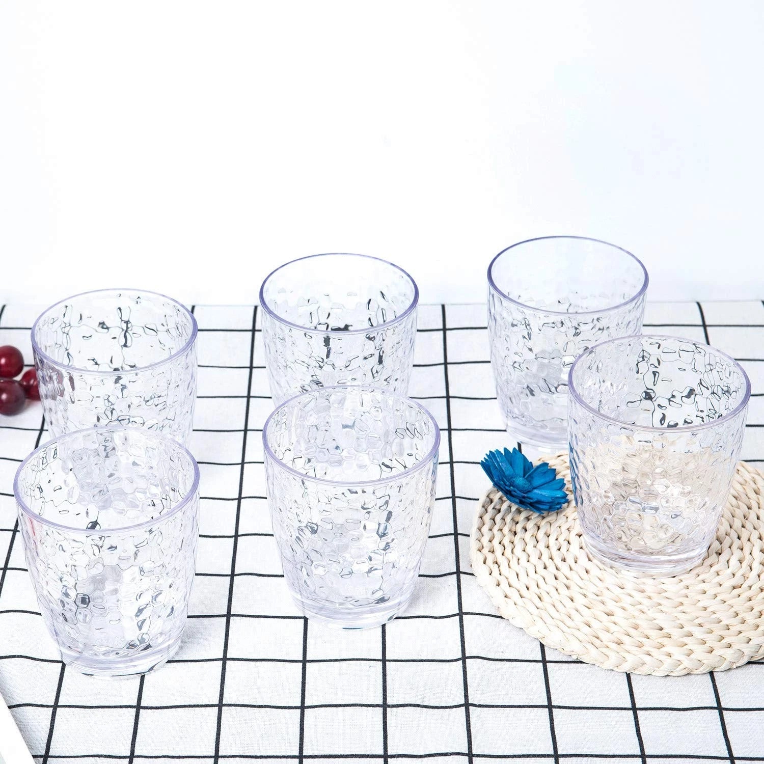 Hammered 15-ounce Plastic Tumbler Acrylic Glasses, set of 6 Clear | eBay