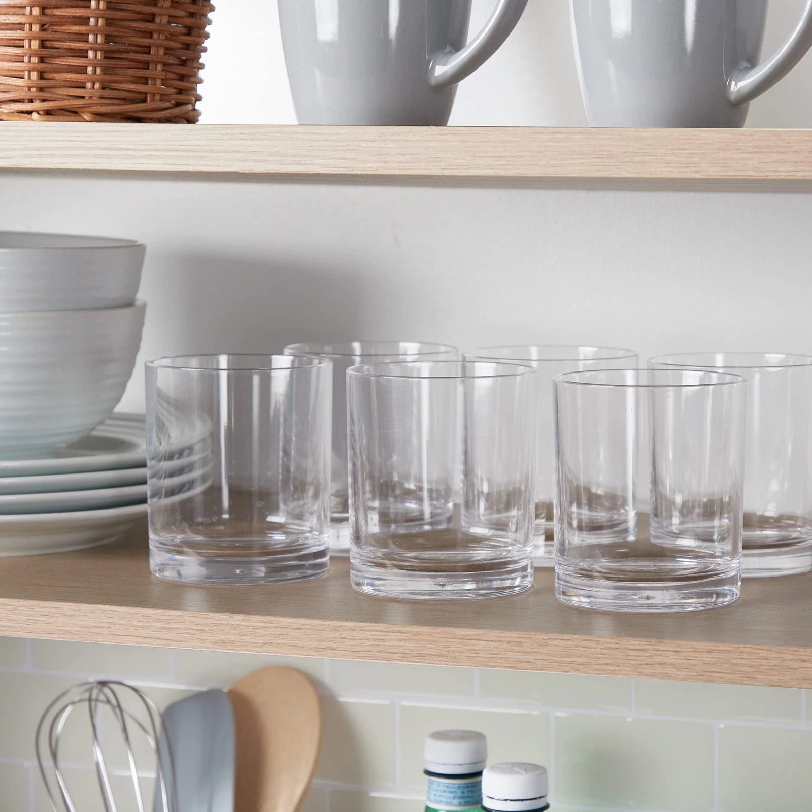 Classic Clear Plastic Reusable Drinking Glasses (Set of 6) 12oz Rocks Cups | ... | eBay