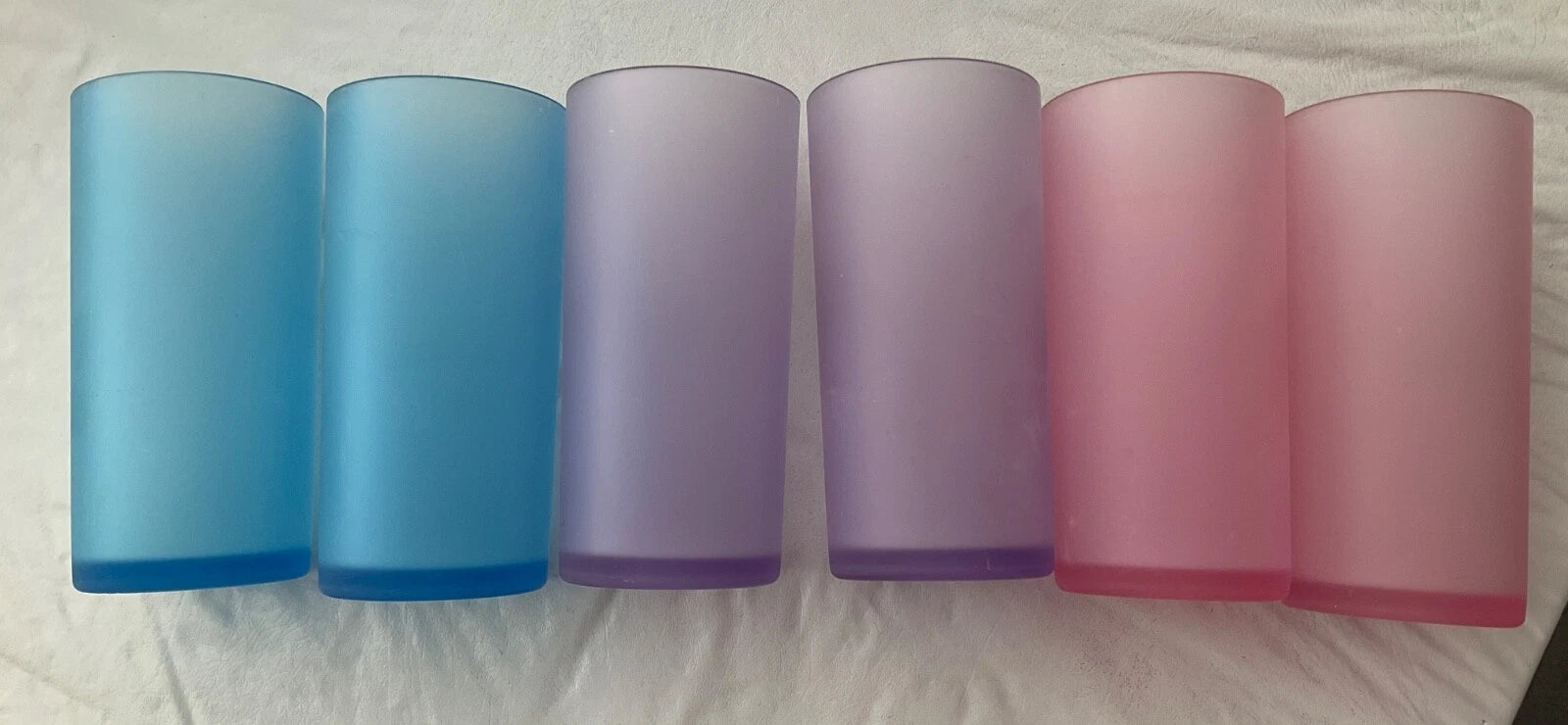 Colorful Frosted Tall Plastic Drinking Glasses, 24 oz ea - Set of 6 | eBay