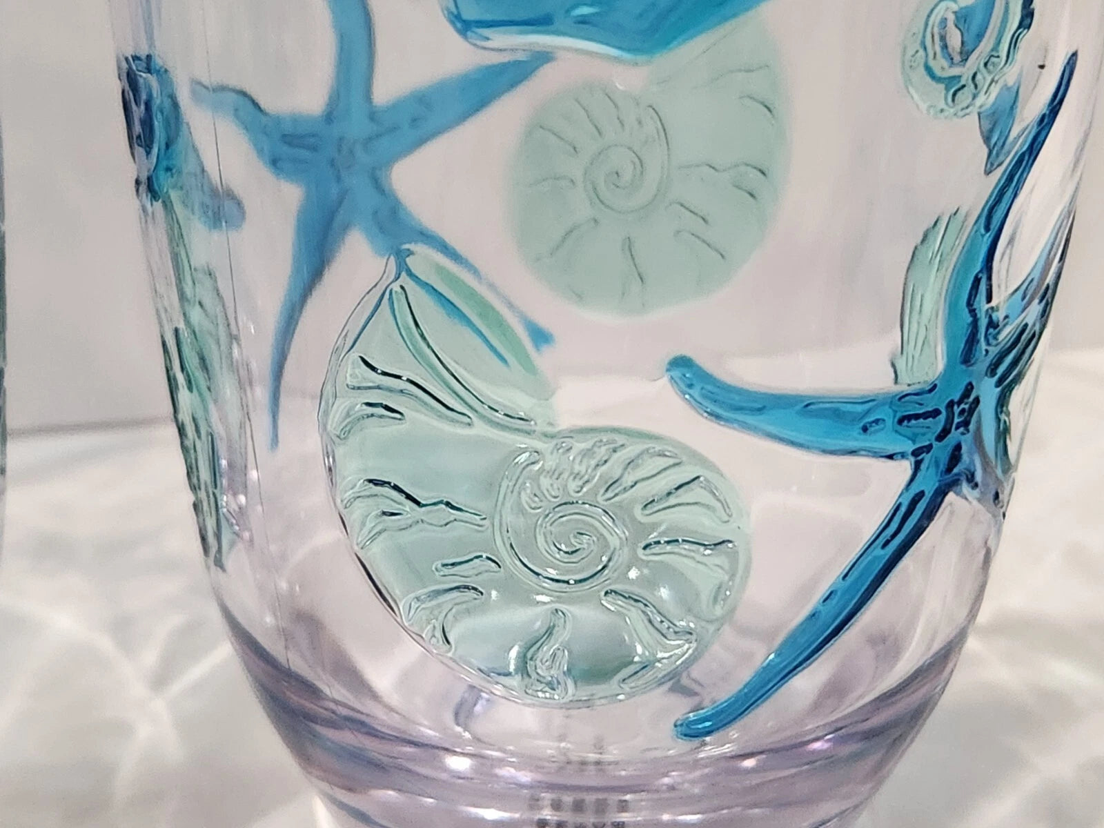 Coastal Acrylic Tall Tumblers Seashells Starfish Drinking Glasses Set of 4 | eBay