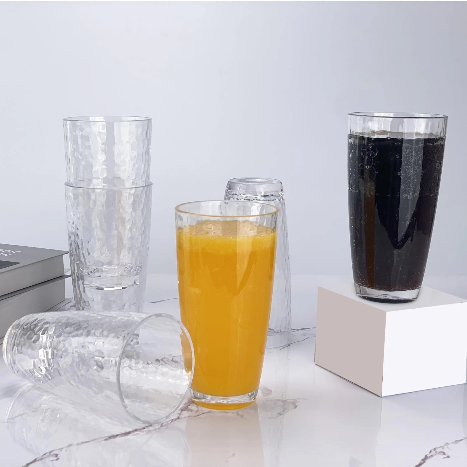 Set of 6 26-Ounce Large Acrylic Glasses Plastic Tumbler/Drinking Cups,Hammere... | eBay