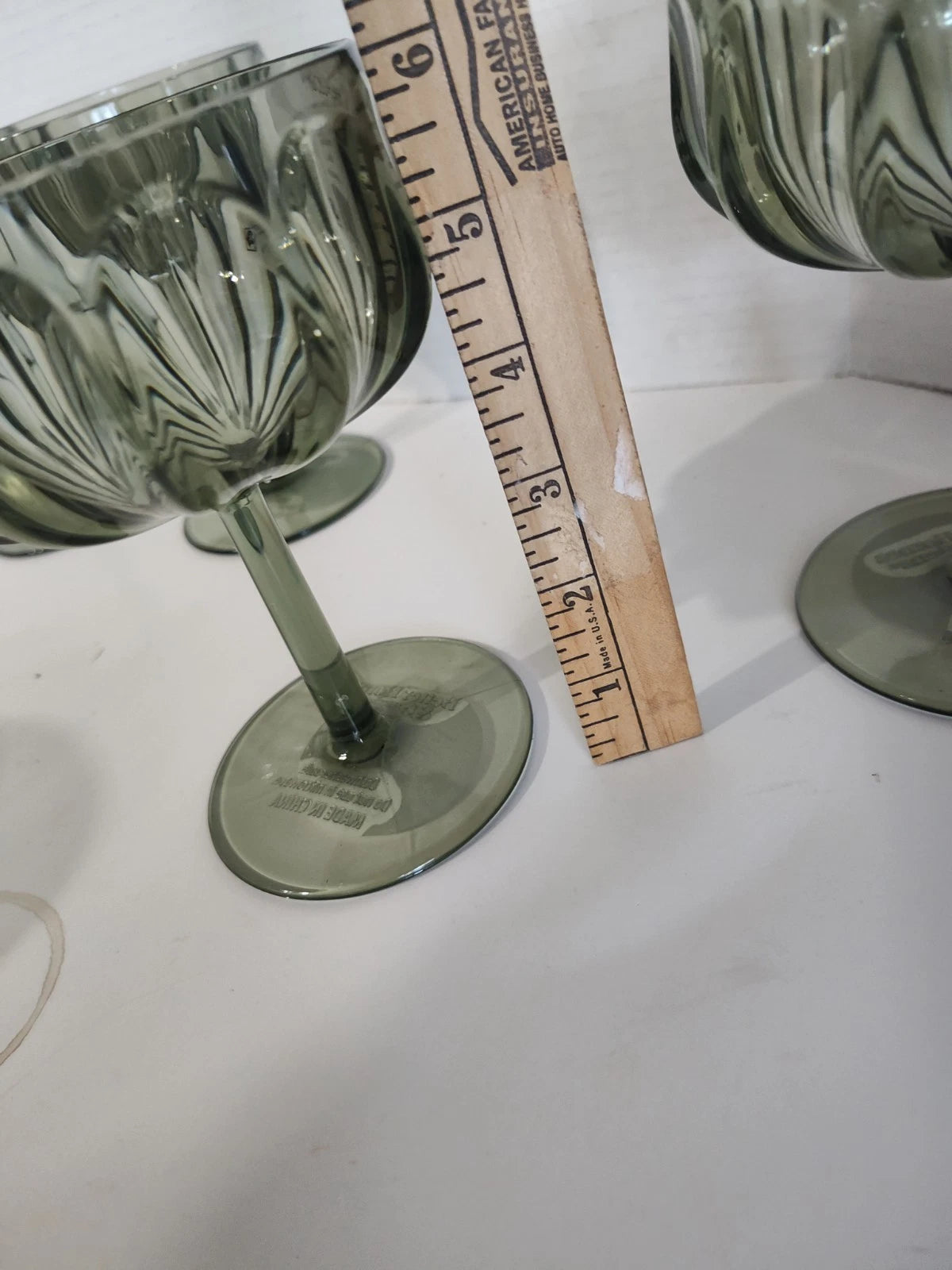 Better Homes & Gardens Acrylic Plastic Green Wine Drinking Glasses Set of 6 | eBay