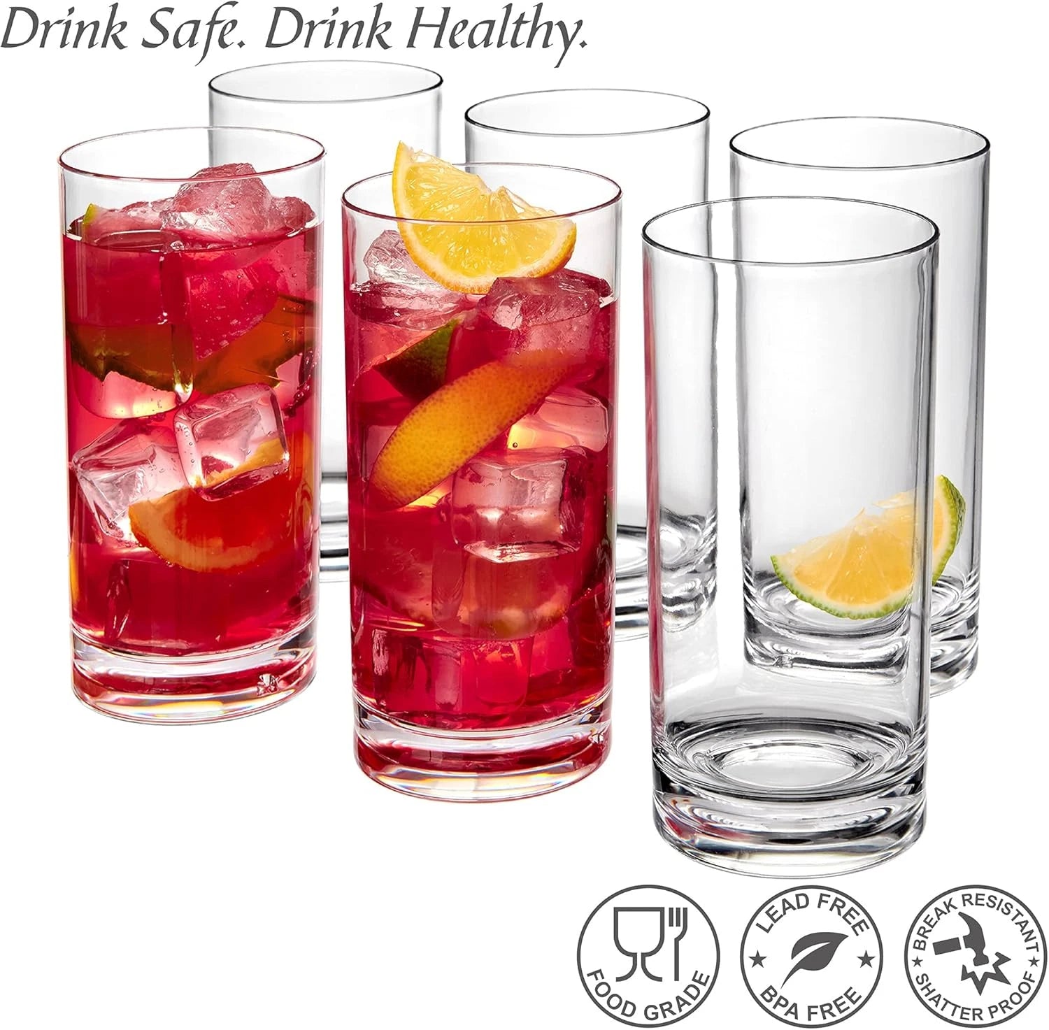 - Probity - 16-Ounce Plastic Tumblers (Set of 6), Plastic Drinking Glasses, Reus | eBay