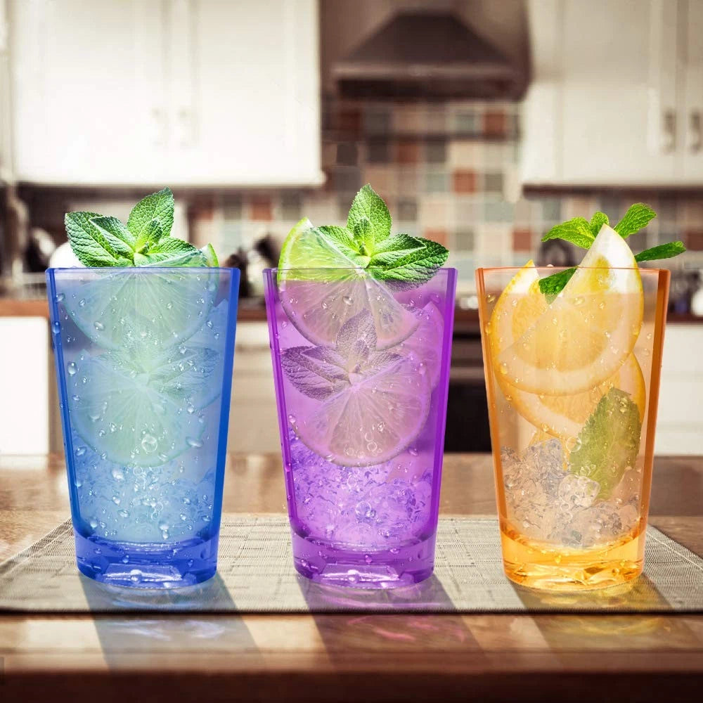 Set of 6 Unbreakable 5 Oz Plastic Tumblers in 3 Colors, Drinking Glasses Cups | eBay