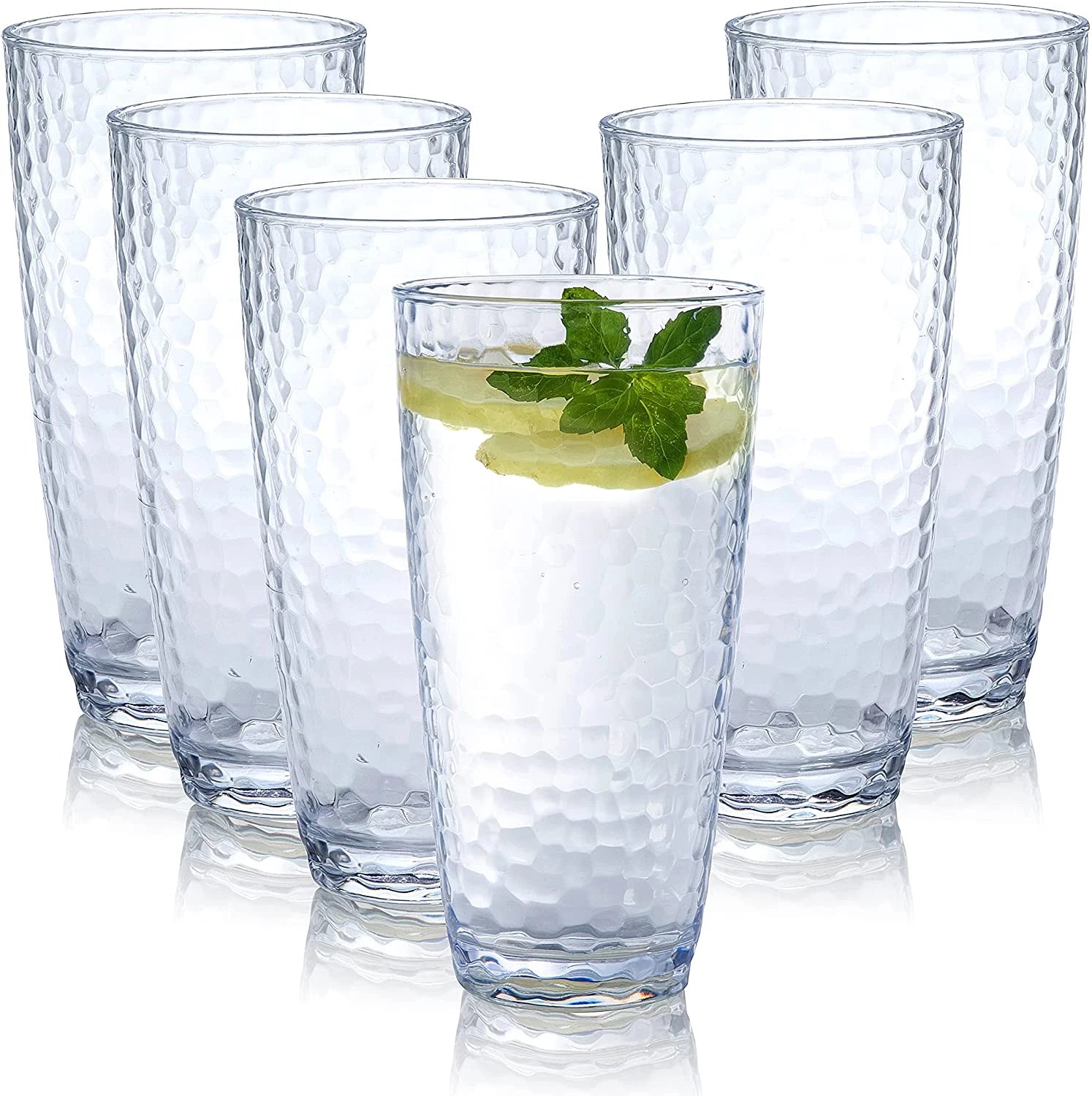 Set of 6 Large Water Tumbler Set 25 oz Highball Drinking Glasses (Clear) | eBay