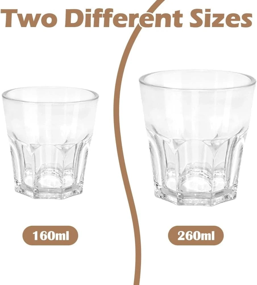 Plastic Drinking Glasses Set of 6 Unbreakable Coloured Water Tumbler Acrylic P | eBay