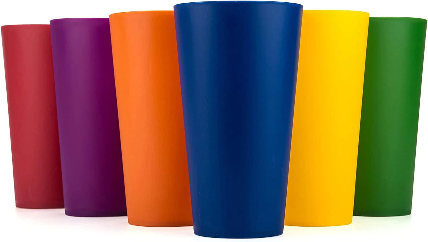 32-Ounce Plastic Tumblers Large Drinking Glasses, Set of 6 Multicolor | eBay